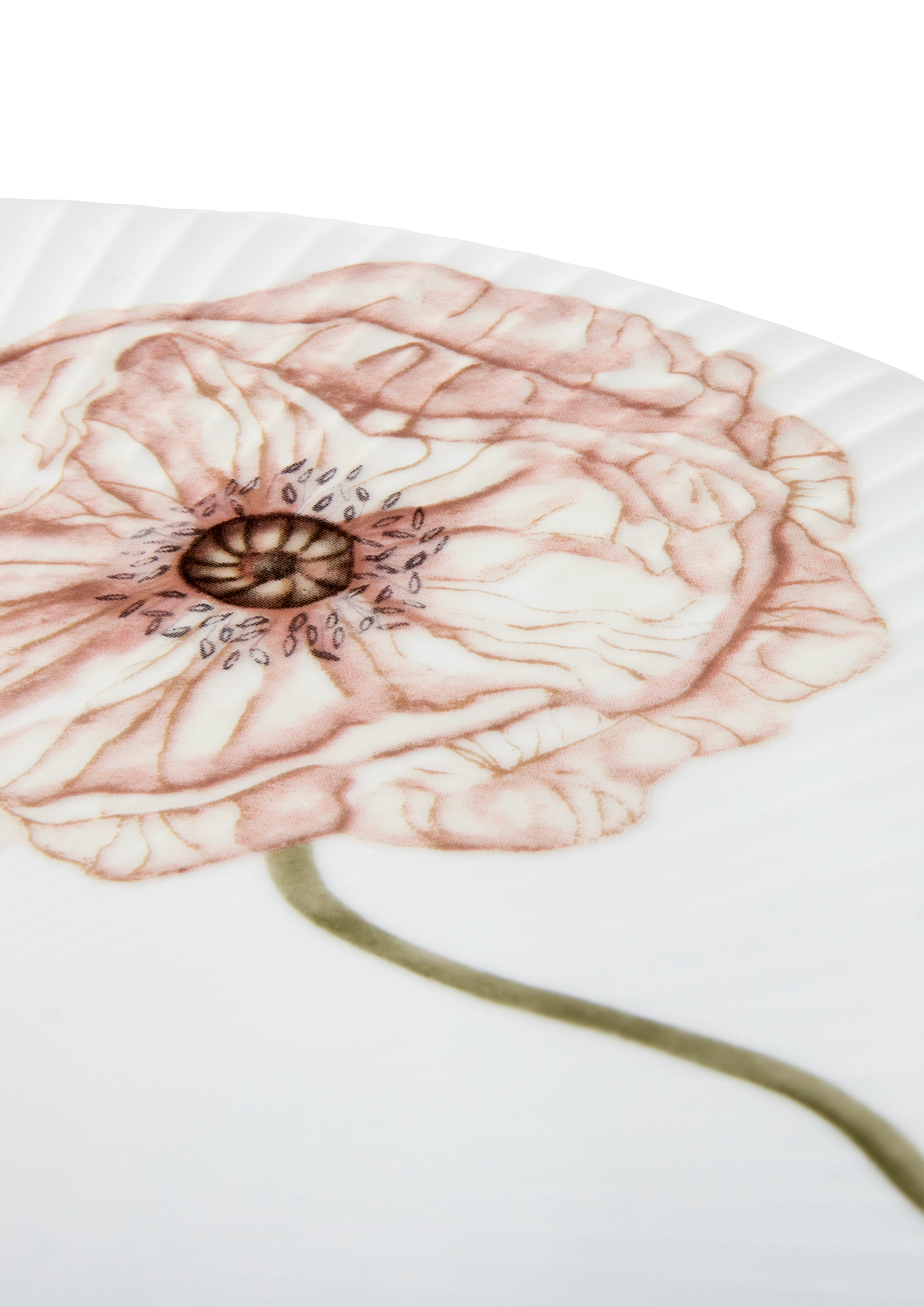 Kuchenplatte Ø30 cm von Kähler in der Farbe Weiss mit Dekoration, hergestellt aus Keramik