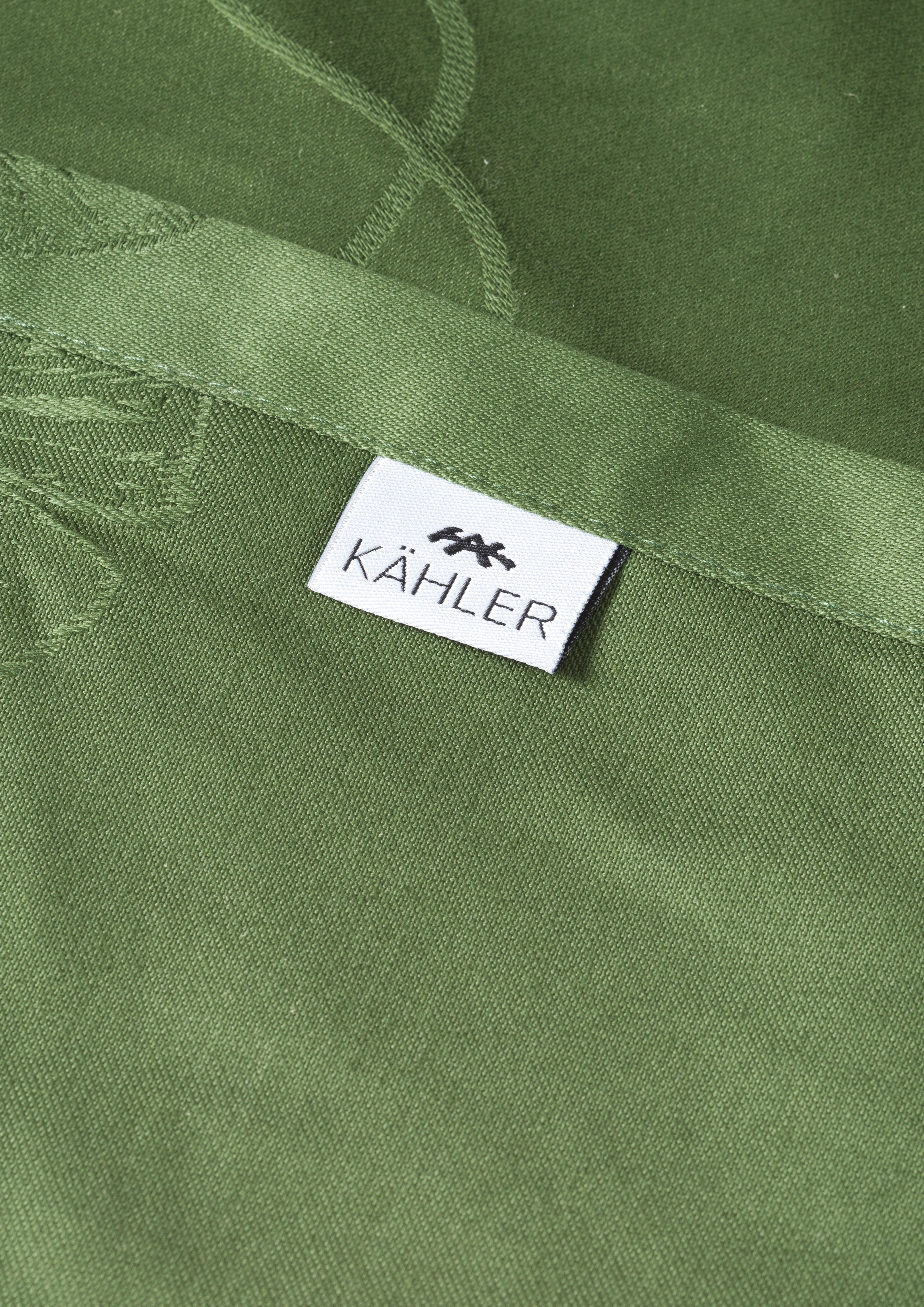 Damask tablecloth 150x320 cm from Kähler  in Green color, made of Cotton