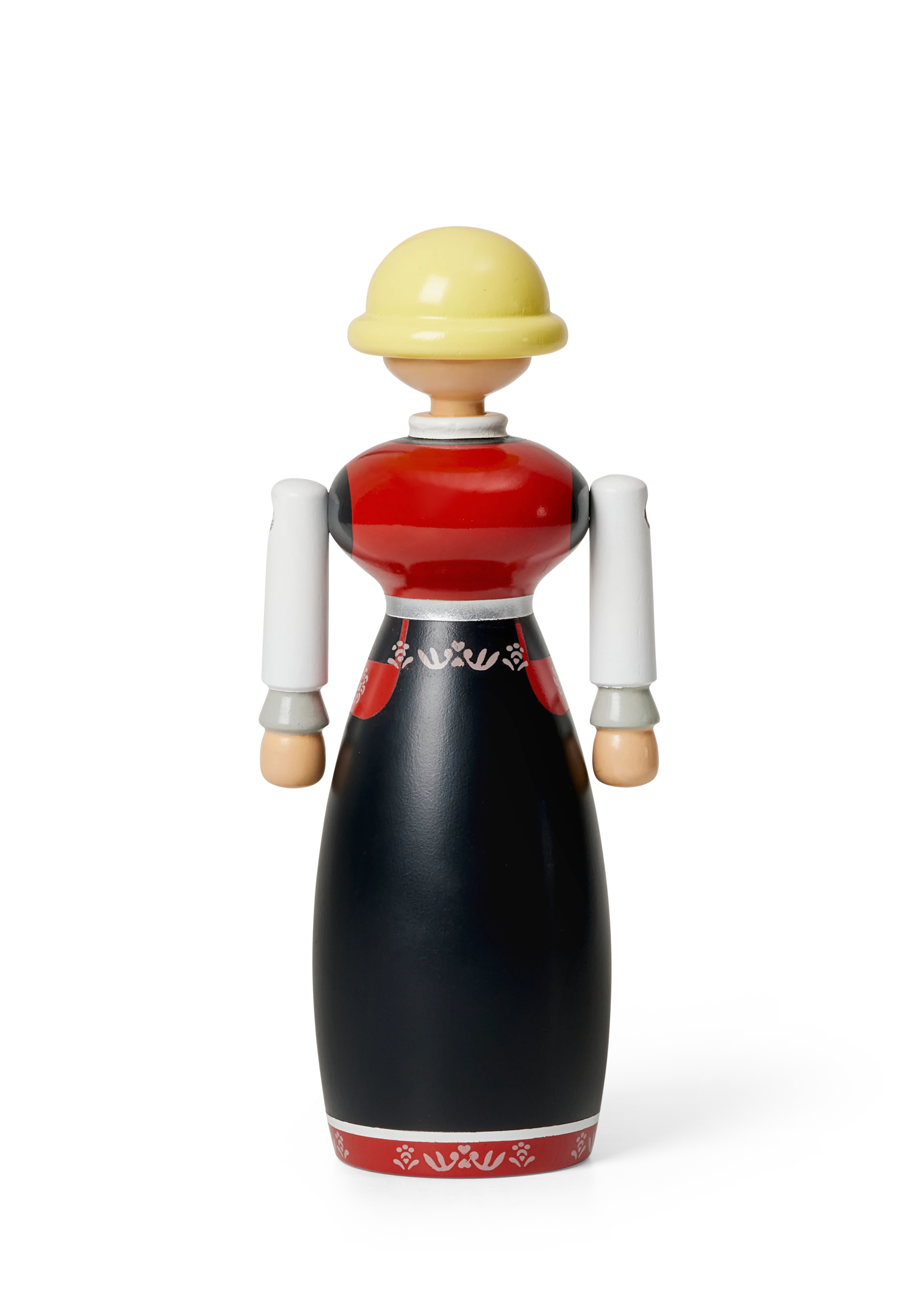 Woman Norwegian Bunad H18 cm from Kay Bojesen in Black/Red/White color, made of Wood