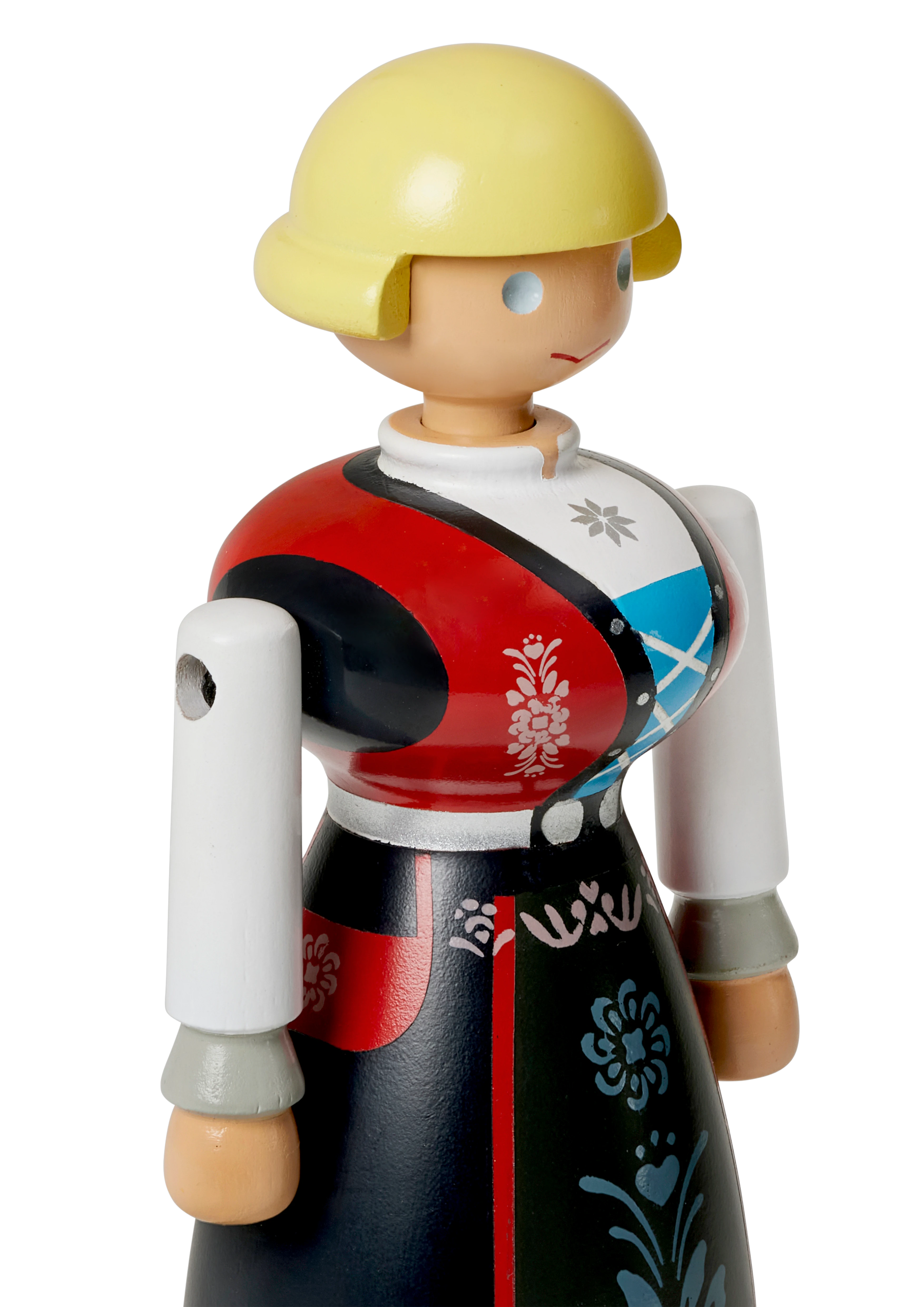 Woman Norwegian Bunad H18 cm from Kay Bojesen in Black/Red/White color, made of Wood