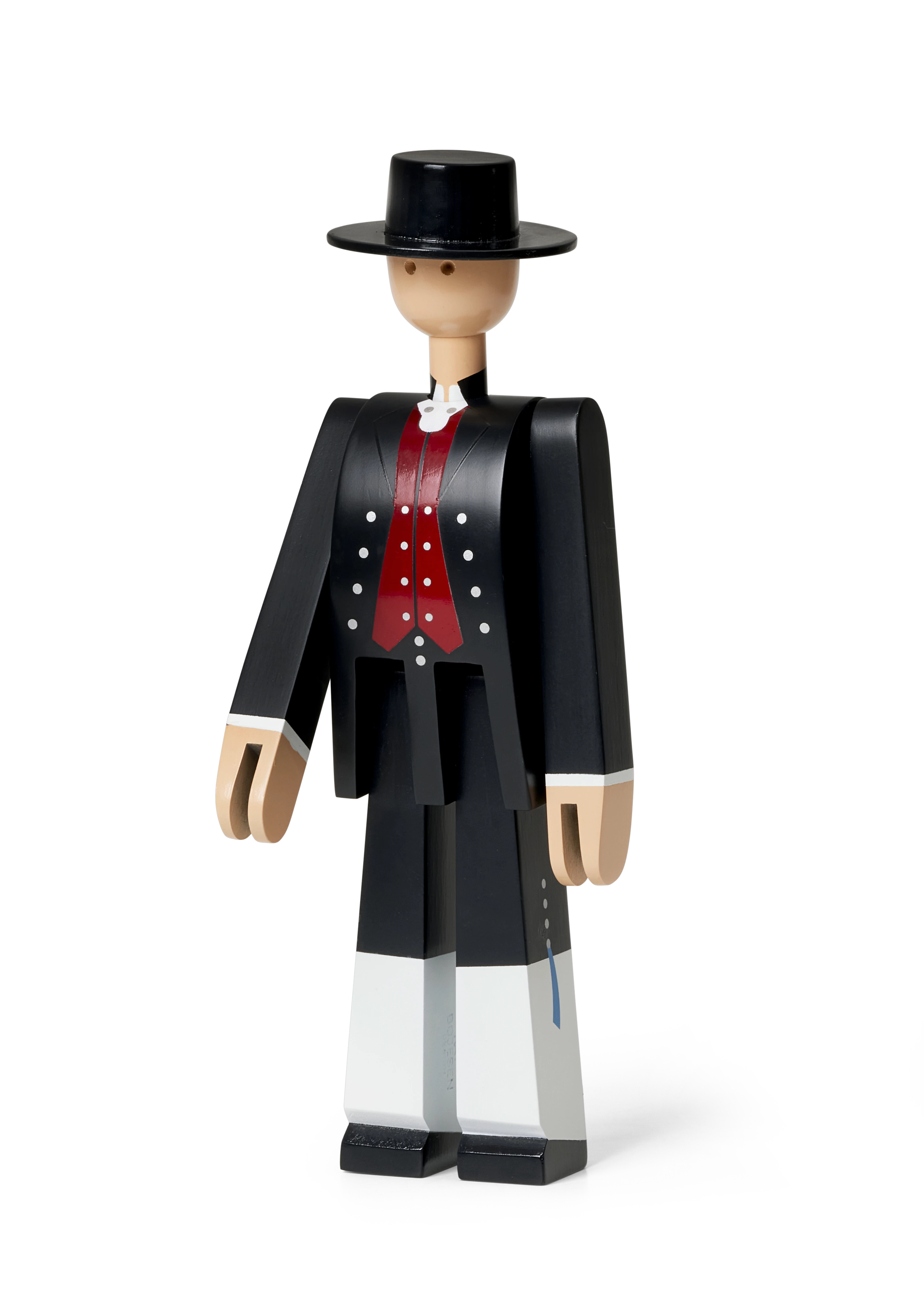 Man Norwegian Bunad H20.5 cm from Kay Bojesen in Black/Red/White color, made of Wood