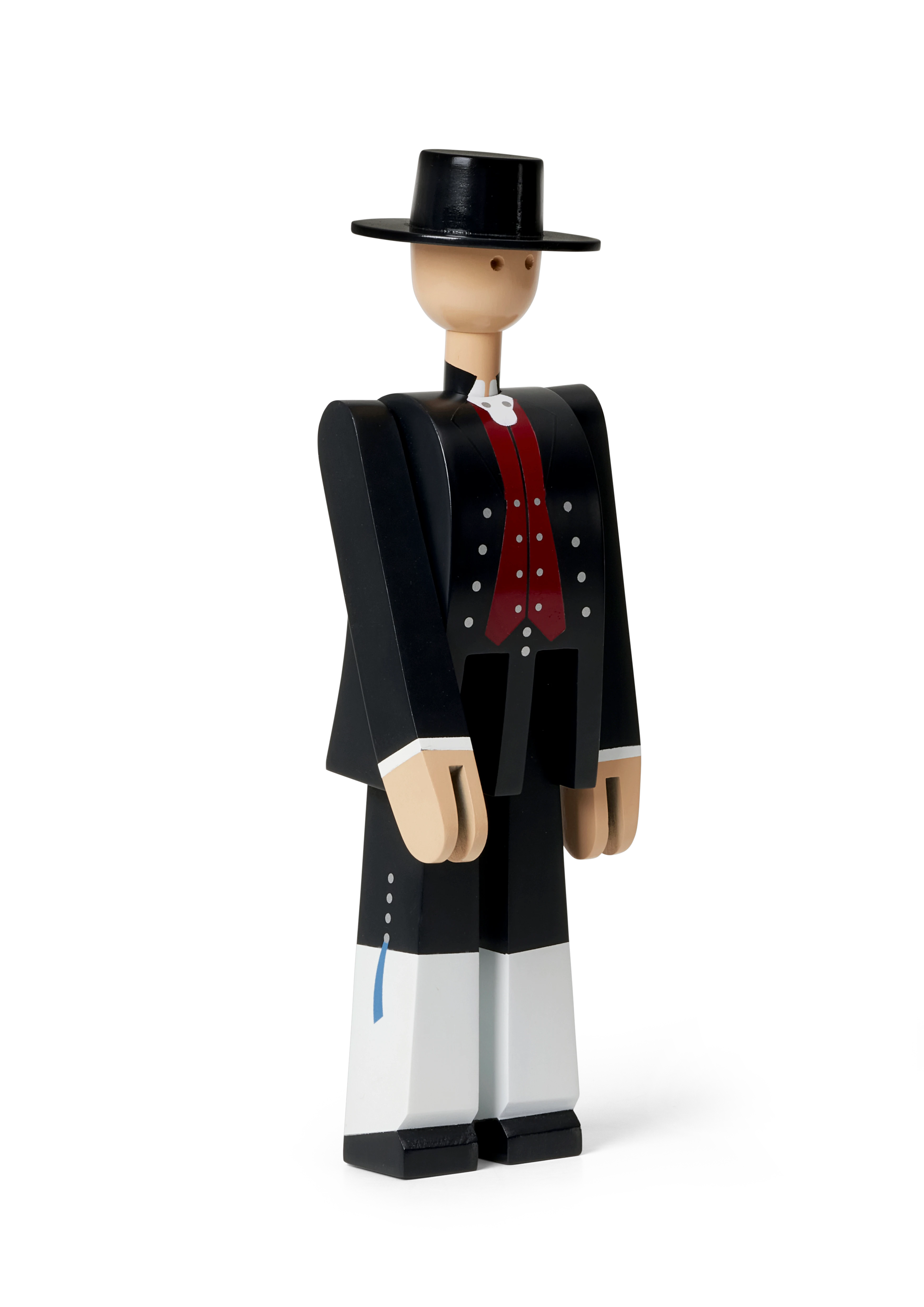 Man Norwegian Bunad H20.5 cm from Kay Bojesen in Black/Red/White color, made of Wood