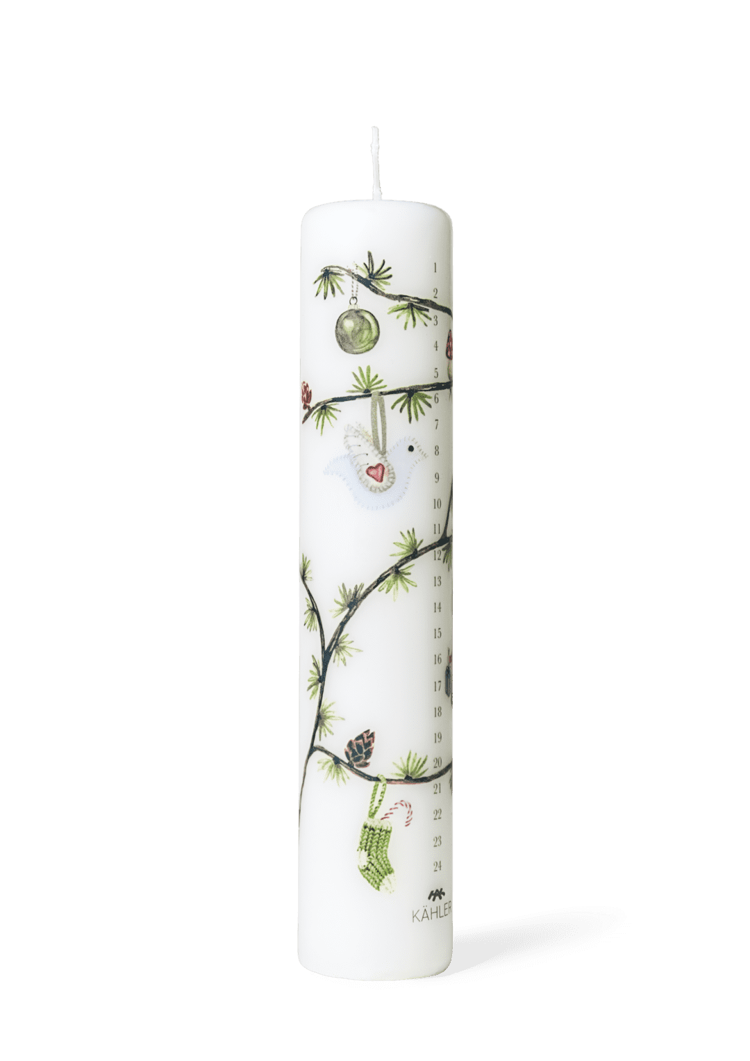 Kähler Hammershøi Christmas Advent Candle 2023 Ø5 cm white