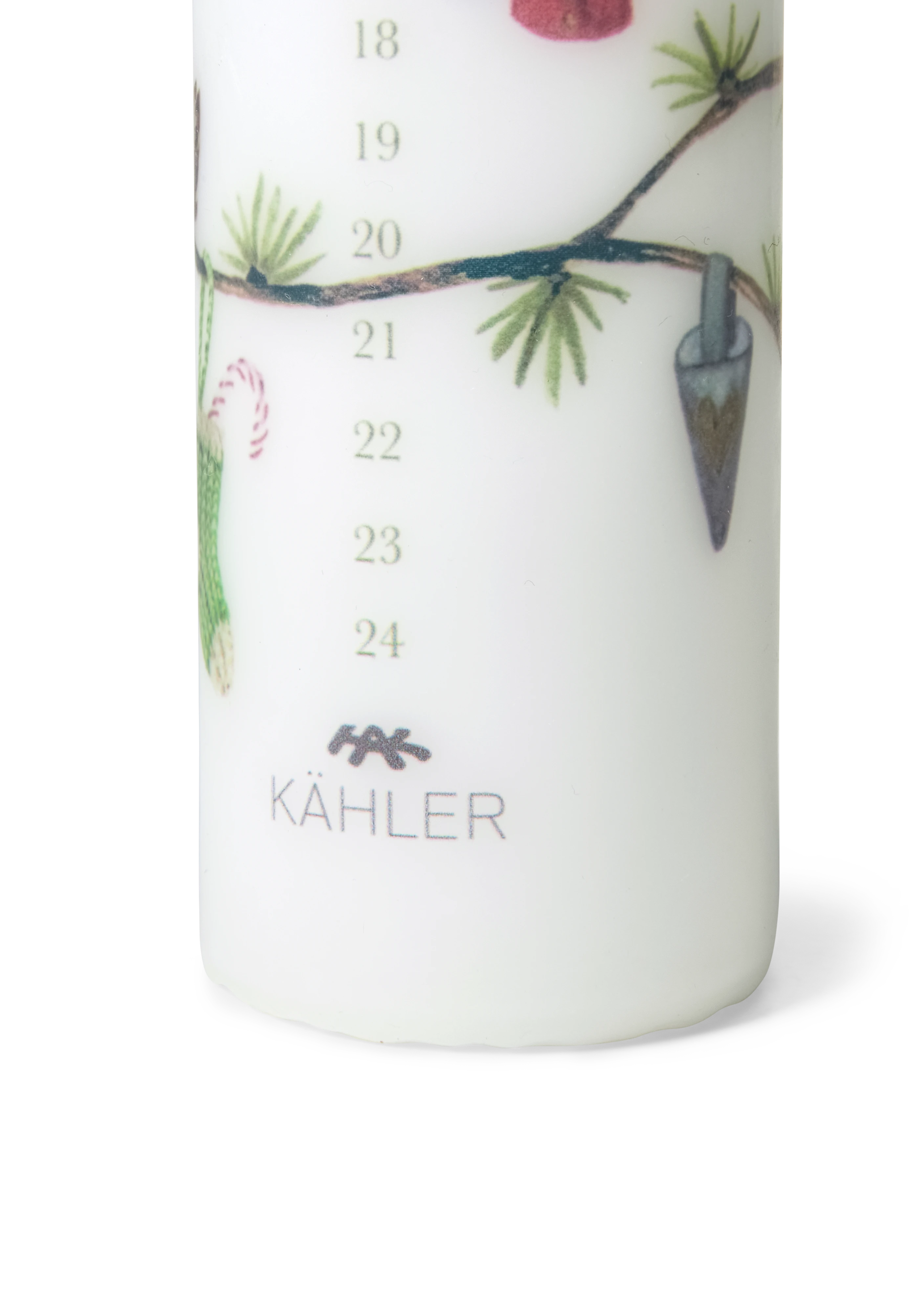 Advent Candle 2023 Ø5 cm from Kähler  in White w. deco color, made of Paraffin