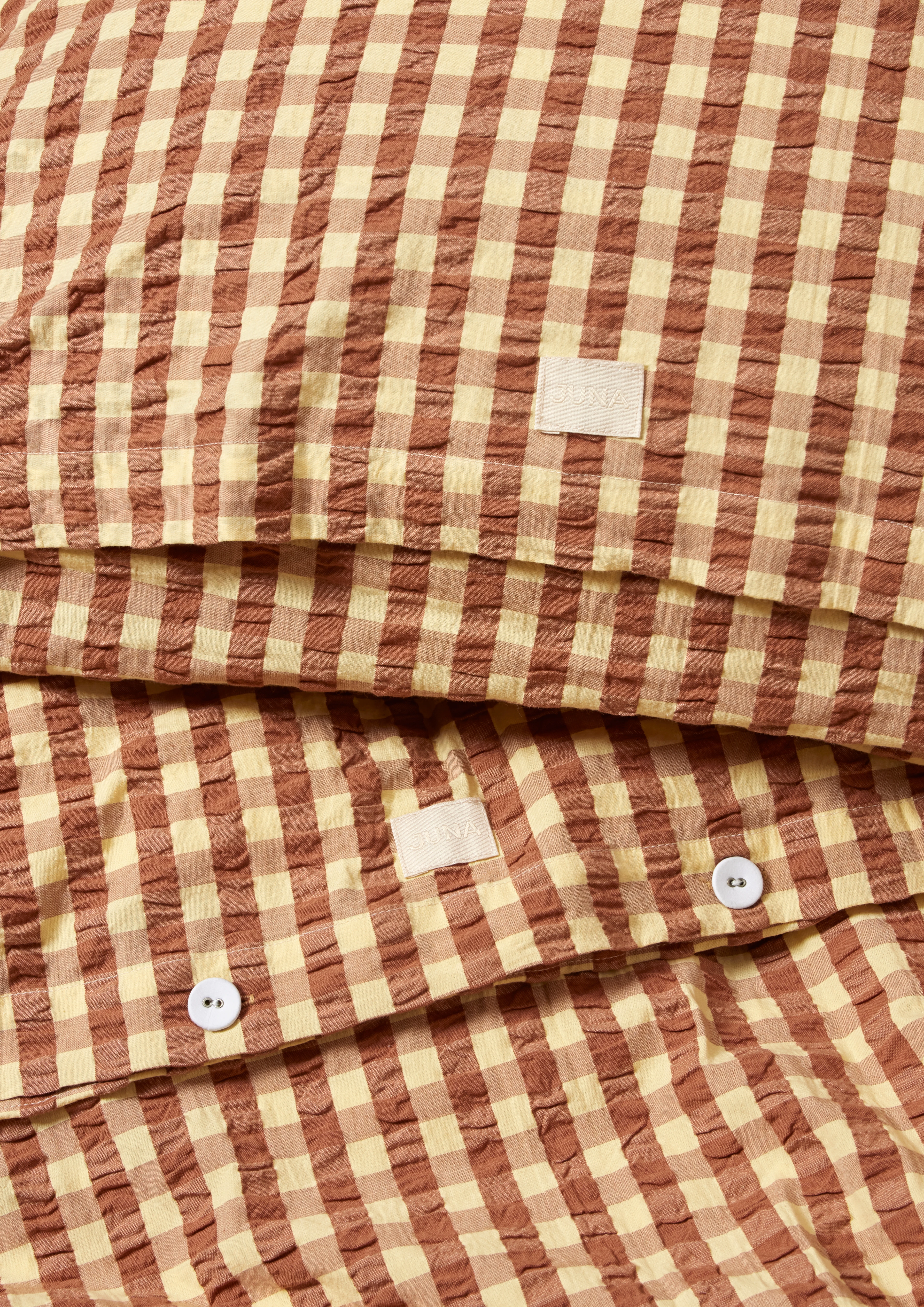 Bed linen 200x220 cm from JUNA in Cinnamon/Yellow color, made of Cotton