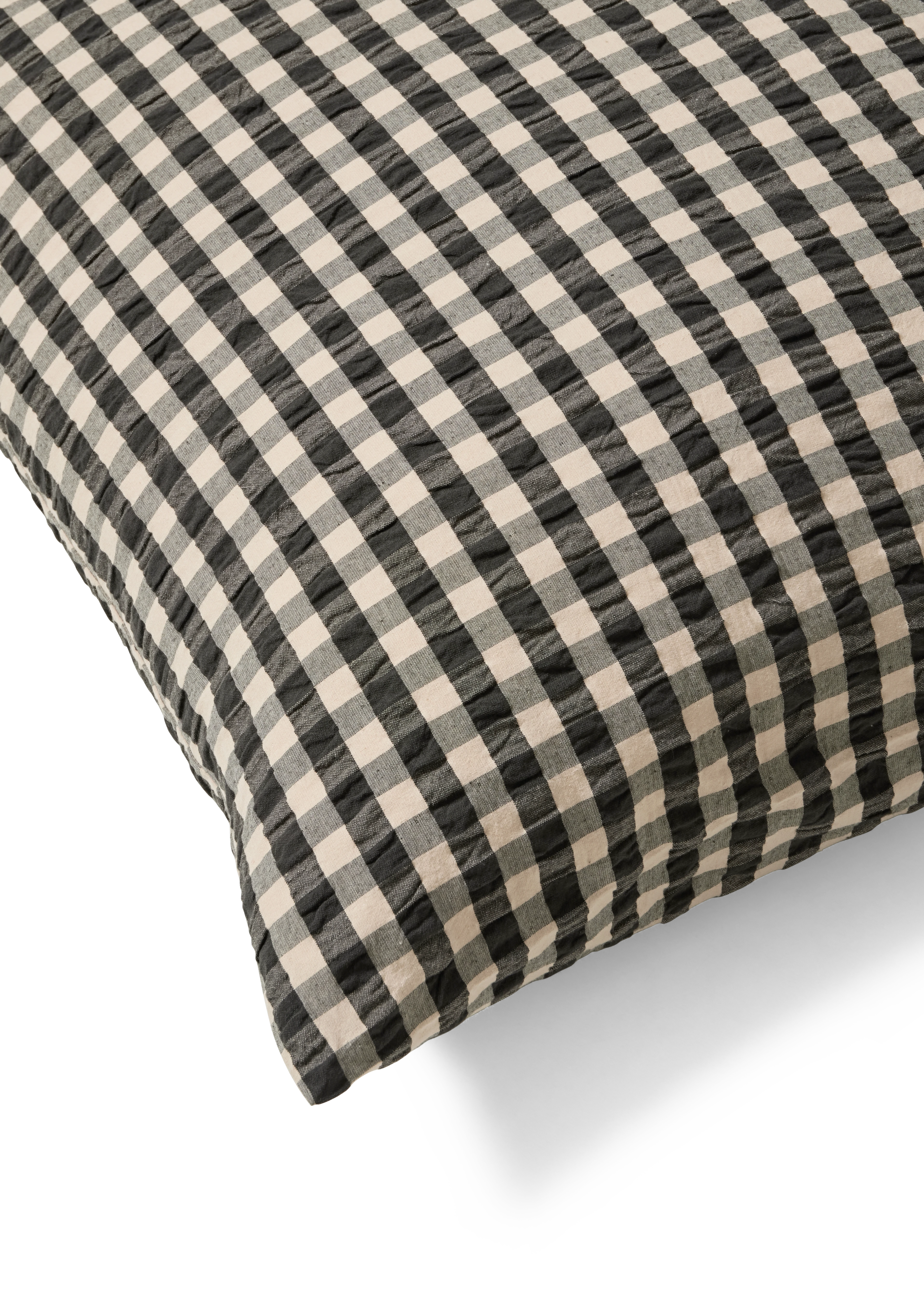 Pillowcase 63x60 cm from JUNA in Black/Sand color, made of Cotton