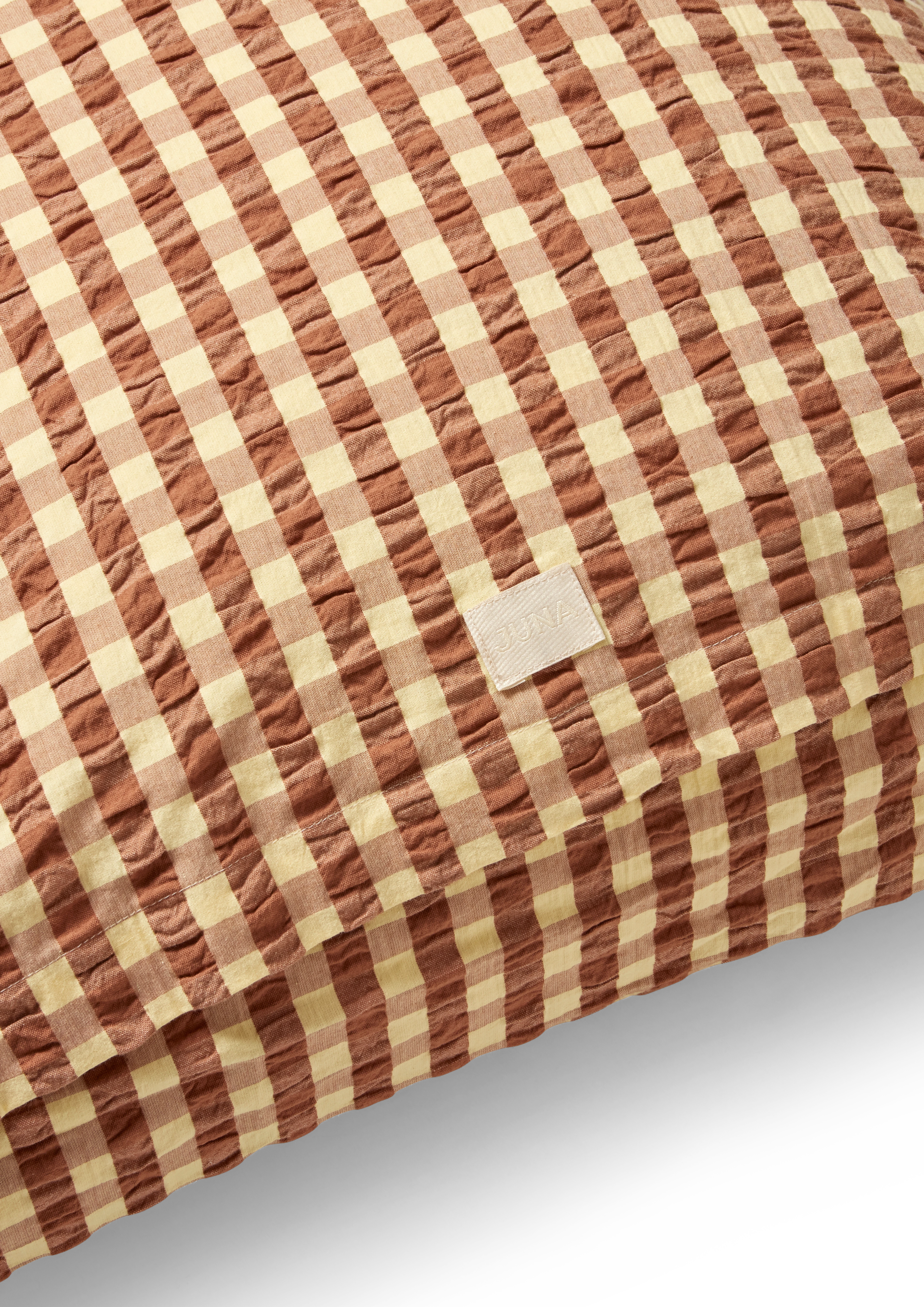 Putetrekk 60x50 cm fra JUNA i fargen Cinnamon/Yellow, laget av Bomull