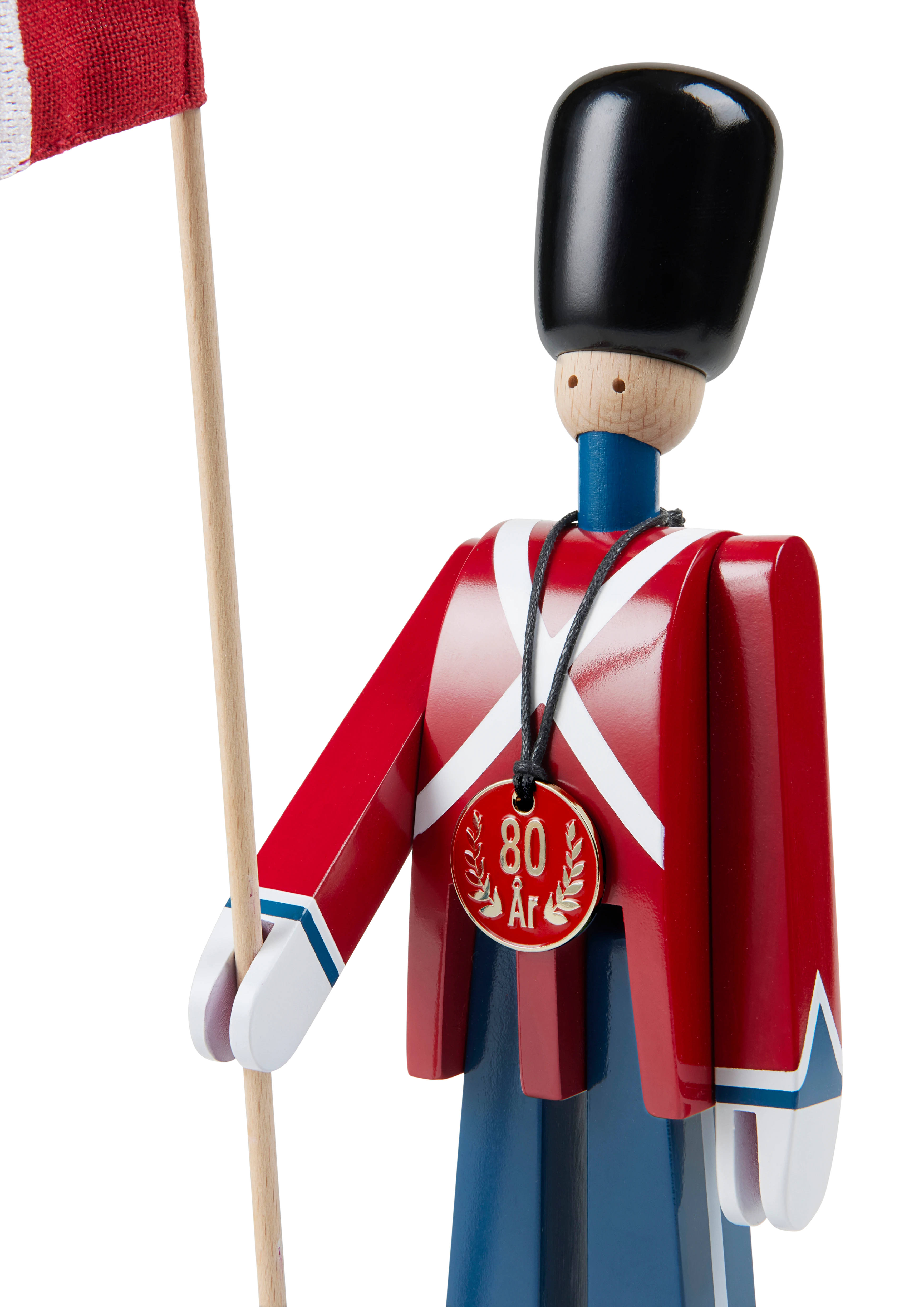 Jubileum Fanebærer liten fra Kay Bojesen i fargen Rød/Blå/Hvit, laget av Tre