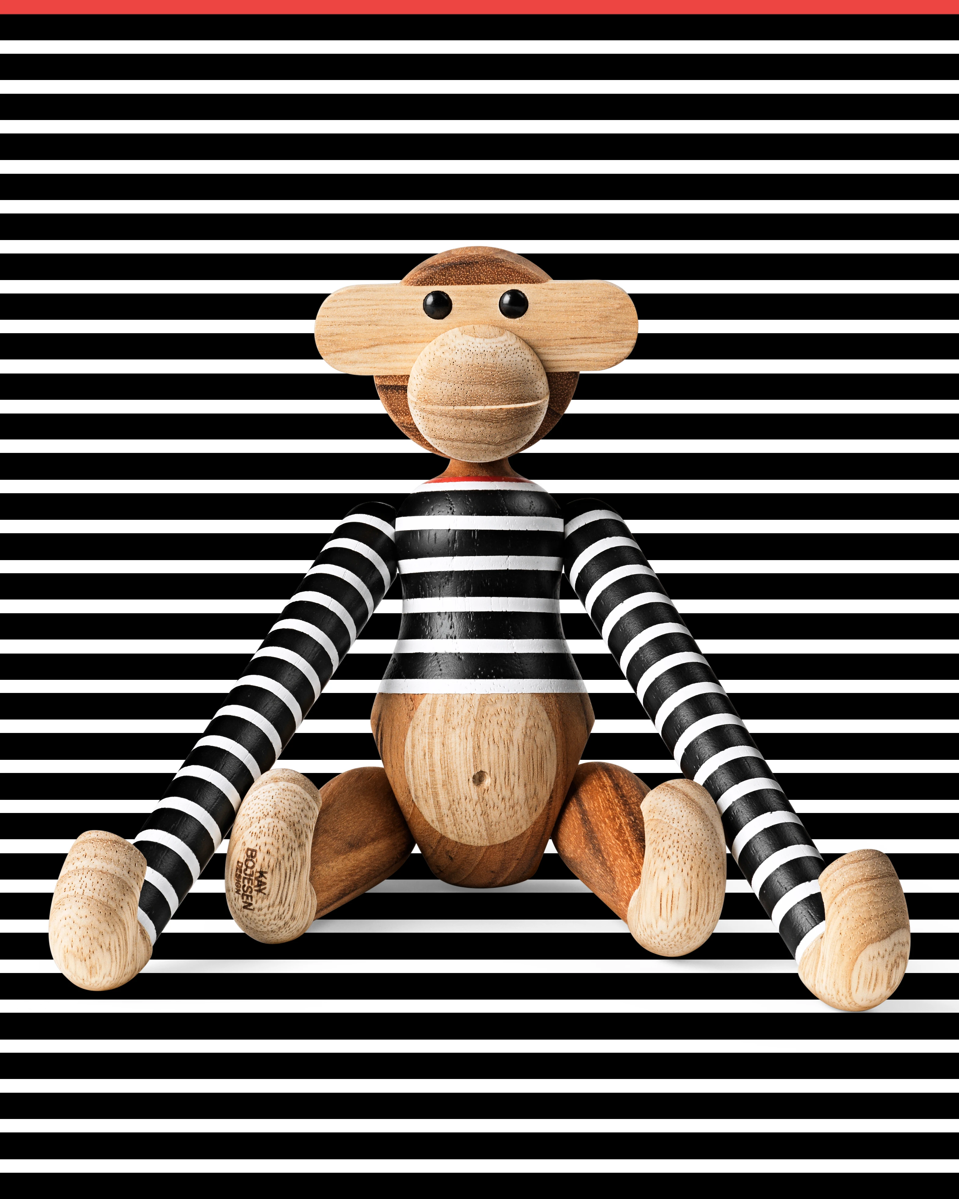 x Nørgaard paa Strøget Monkey small from Kay Bojesen in Black/White color, made of Wood