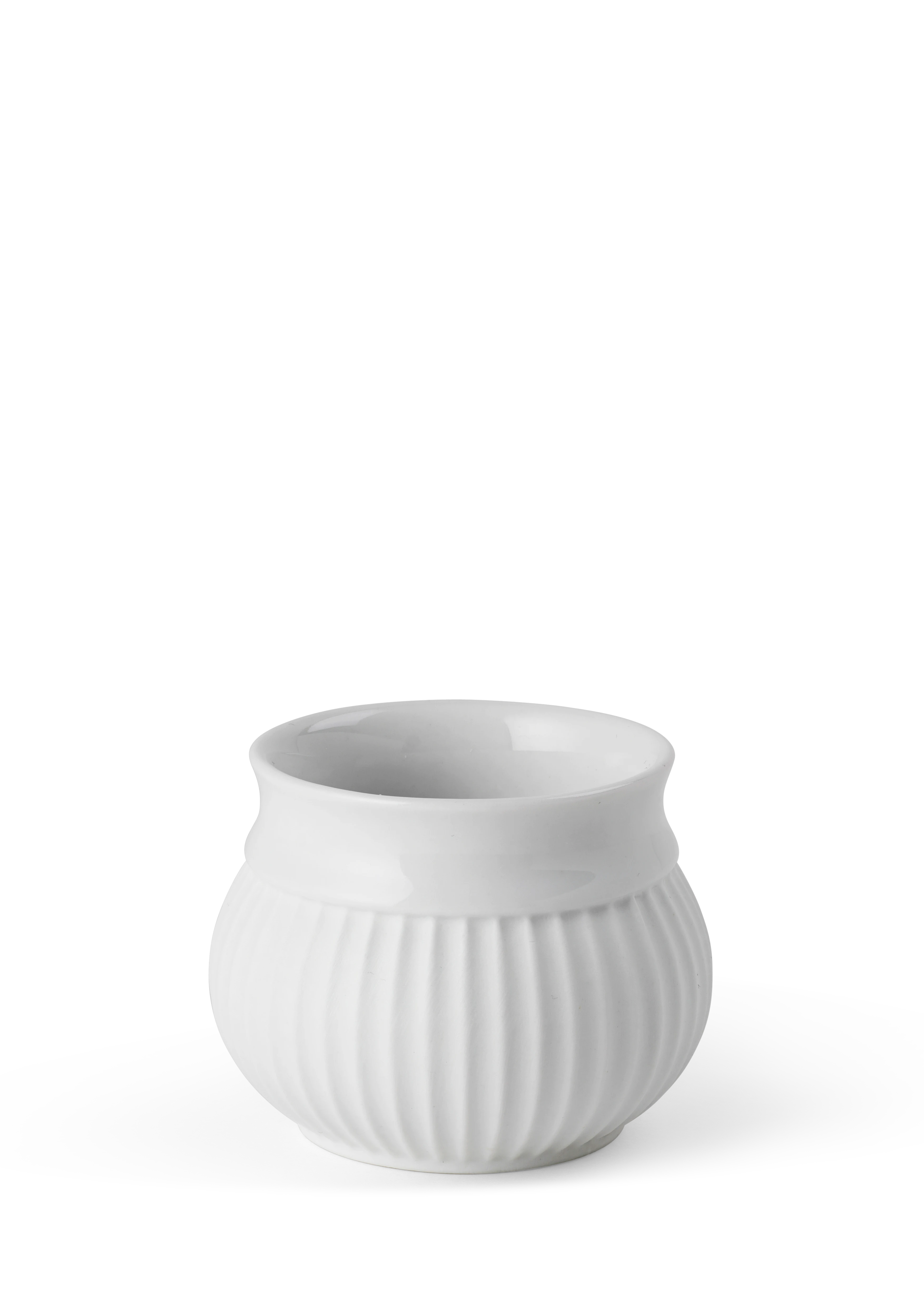 Teelichthalter Ø6.5 cm von Lyngby Porcelæn in der Farbe Weiss, hergestellt aus Keramik