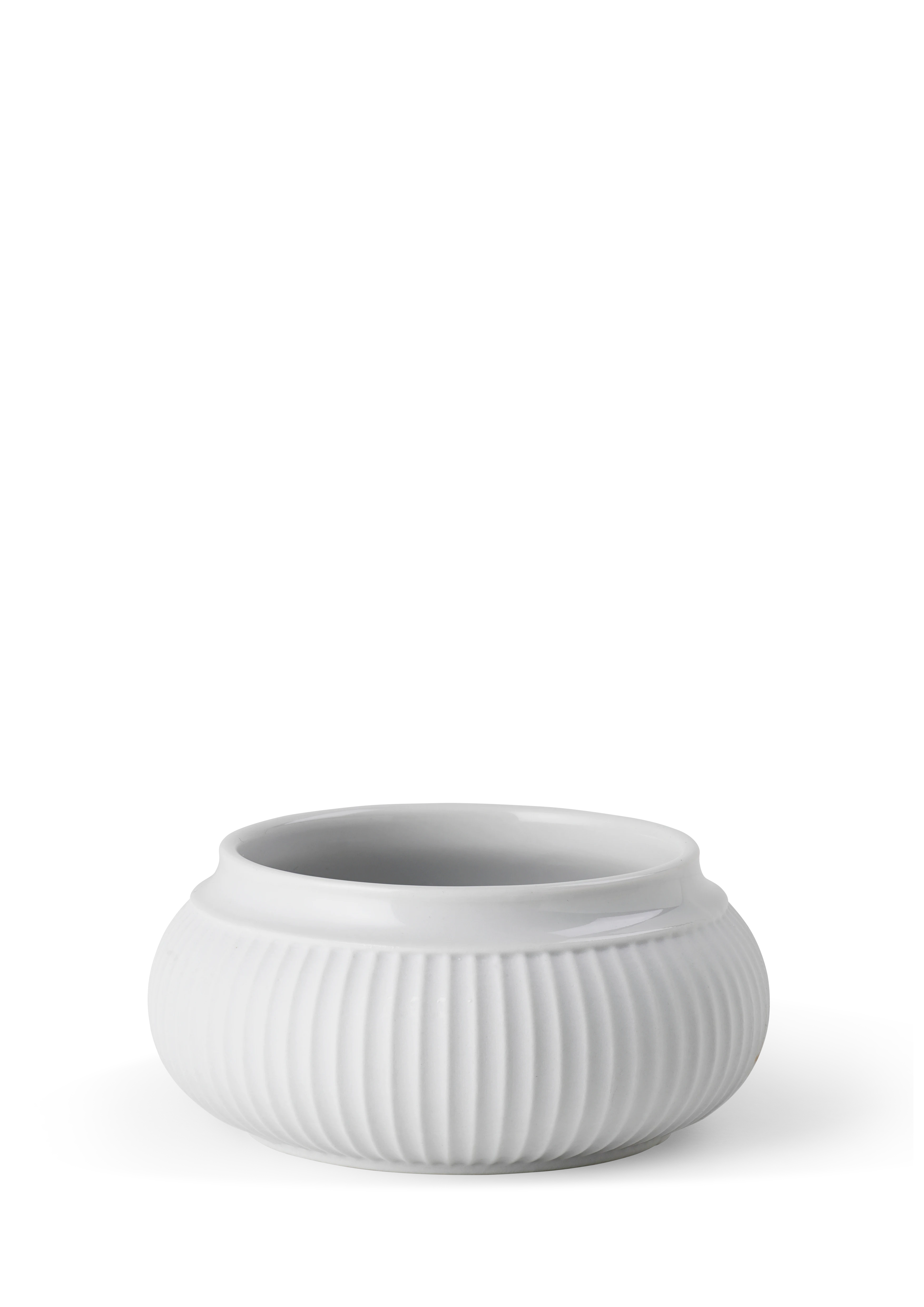 Block candle holder H5.5 from Lyngby Porcelæn in White color, made of Ceramics