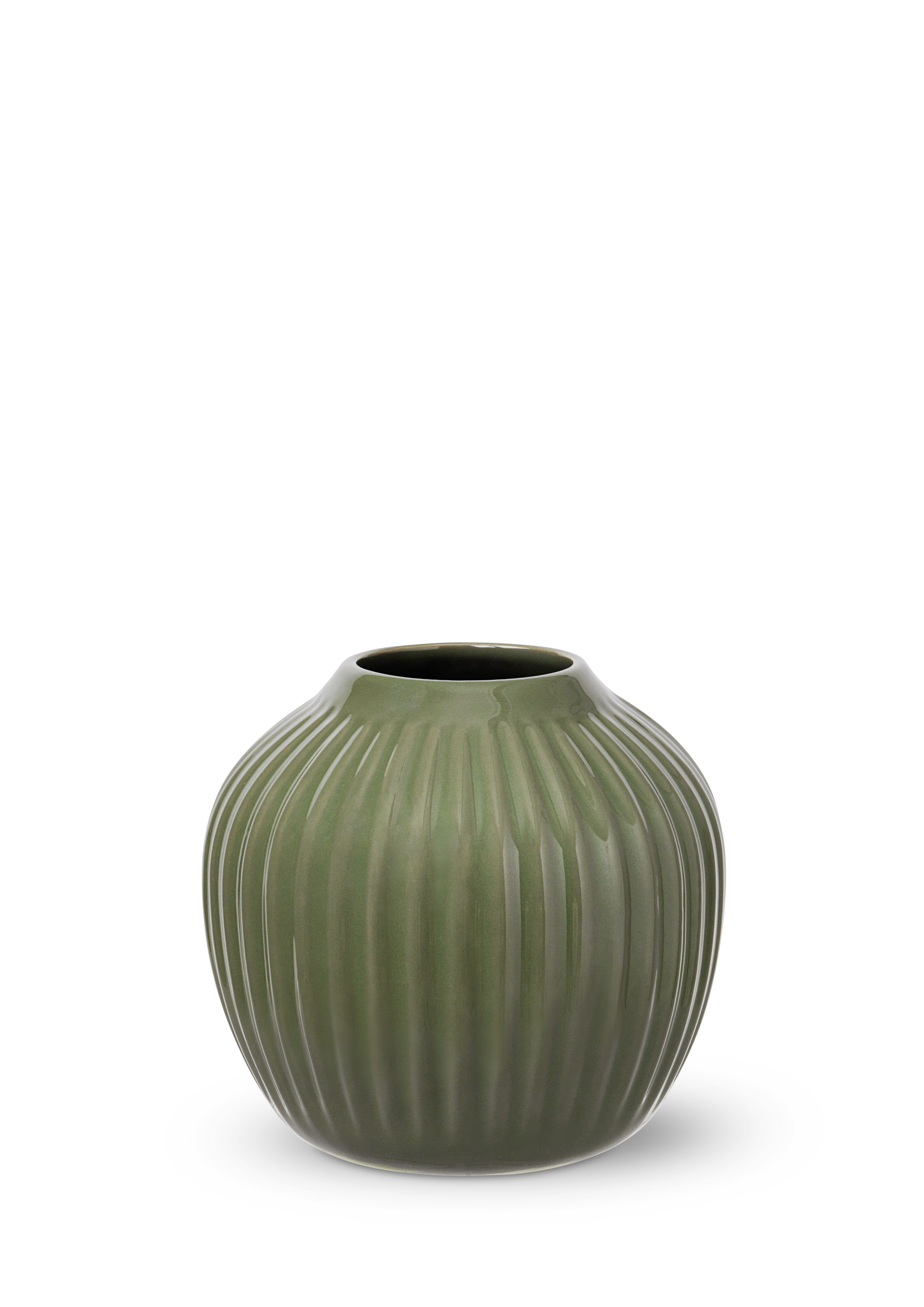 Vase H13 cm von Kähler in der Farbe Dunkelgrün, hergestellt aus Keramik