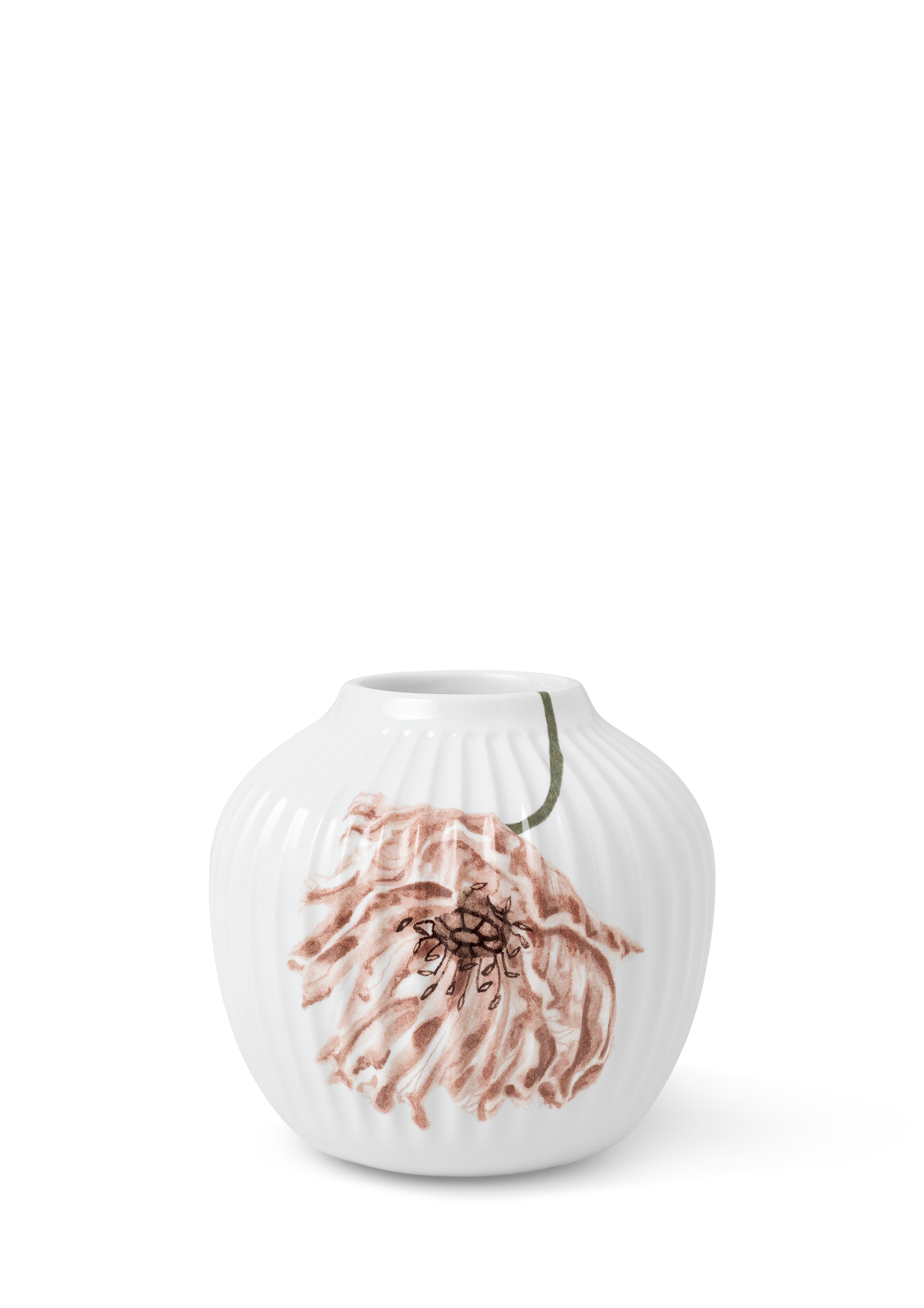 Vase H13 cm von Kähler in der Farbe Weiss mit Dekoration, hergestellt aus Keramik
