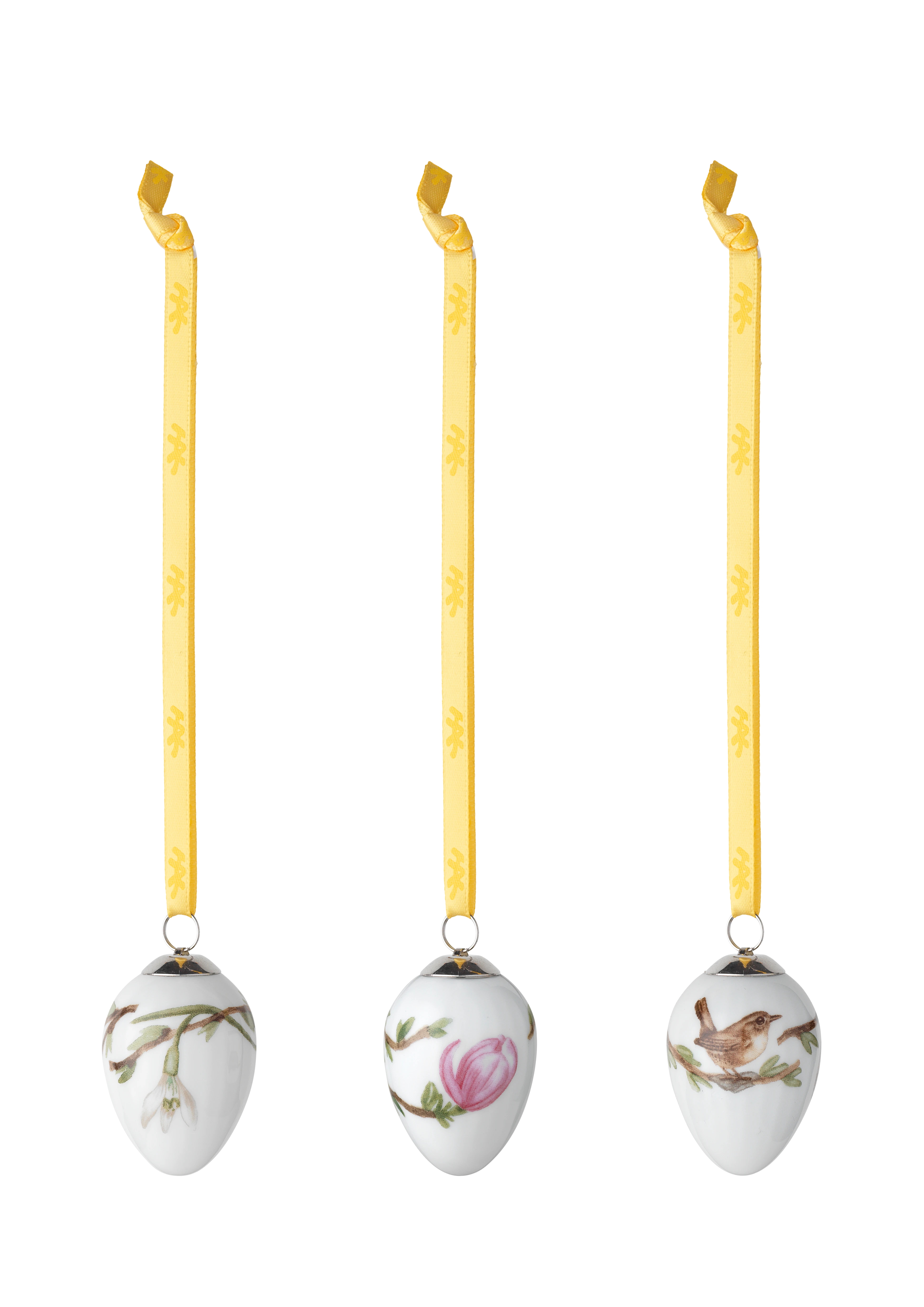 Påskeophæng 2021 H4.7 cm 3 stk. fra Kähler i farven Hvid m. deko, lavet af Keramik