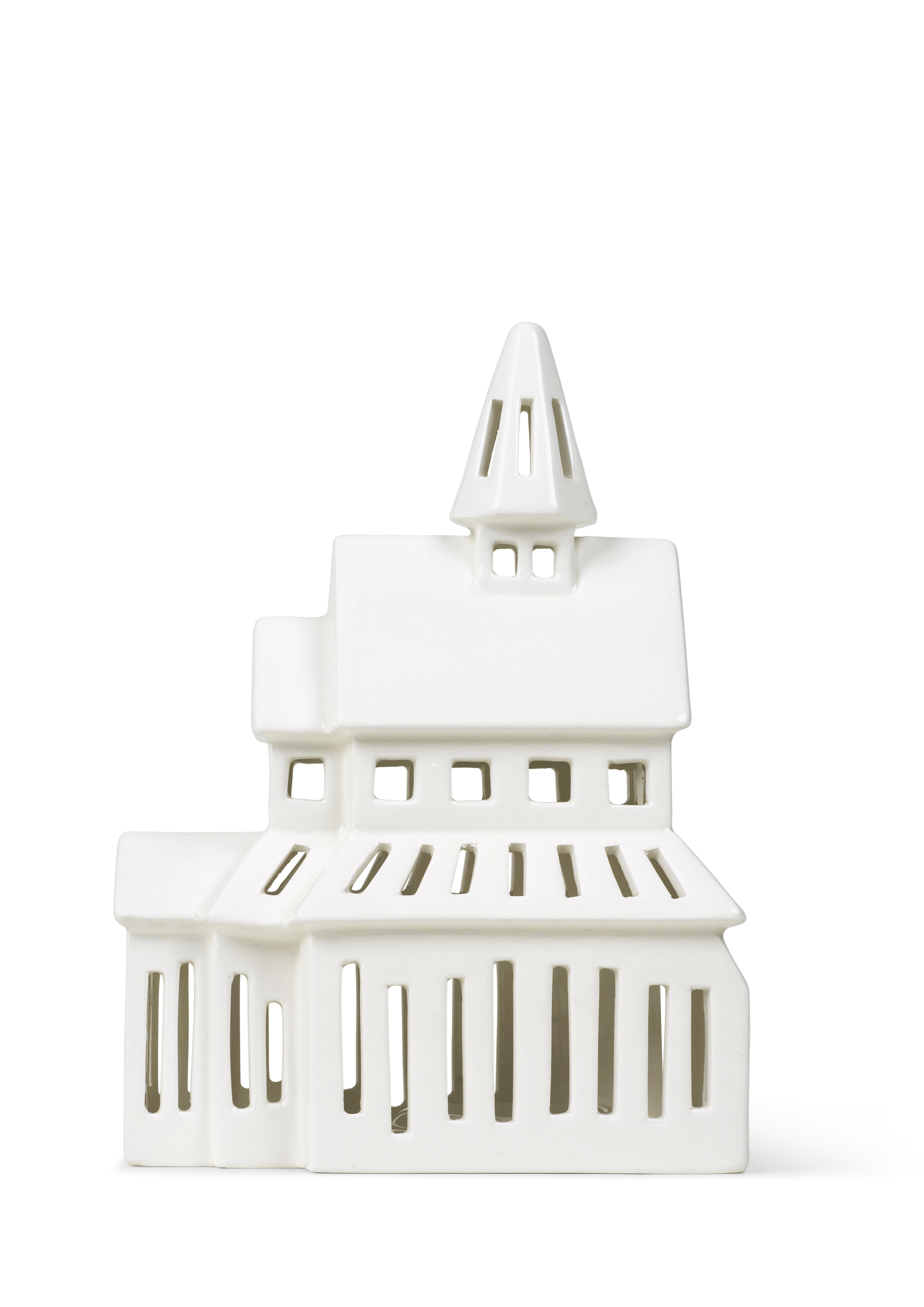 Lighthouse Stavkirke H20 from Kähler in White color, made of Ceramics