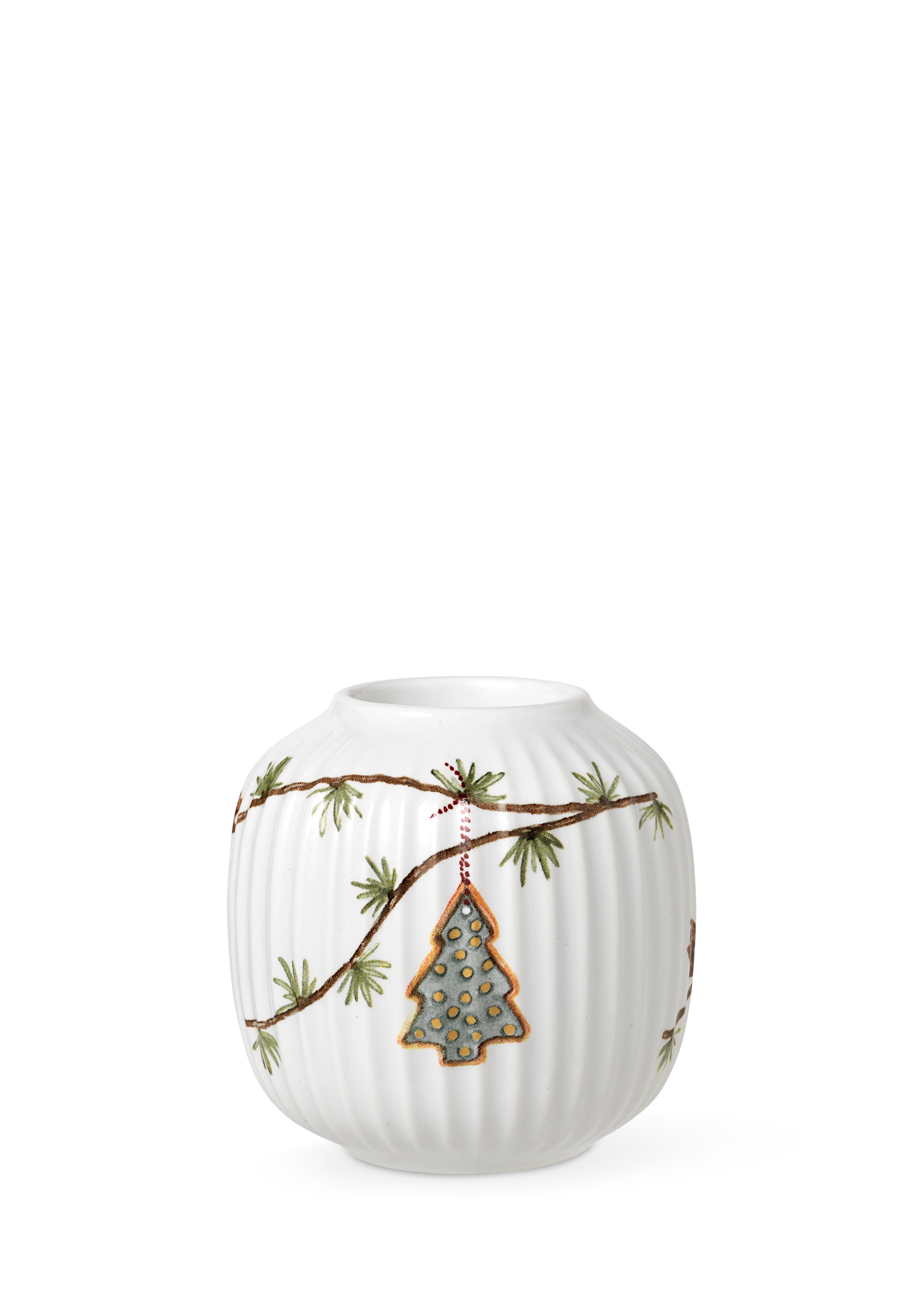 Tealight holder Ø9.5 cm from Kähler  in White w. deco color, made of Ceramics