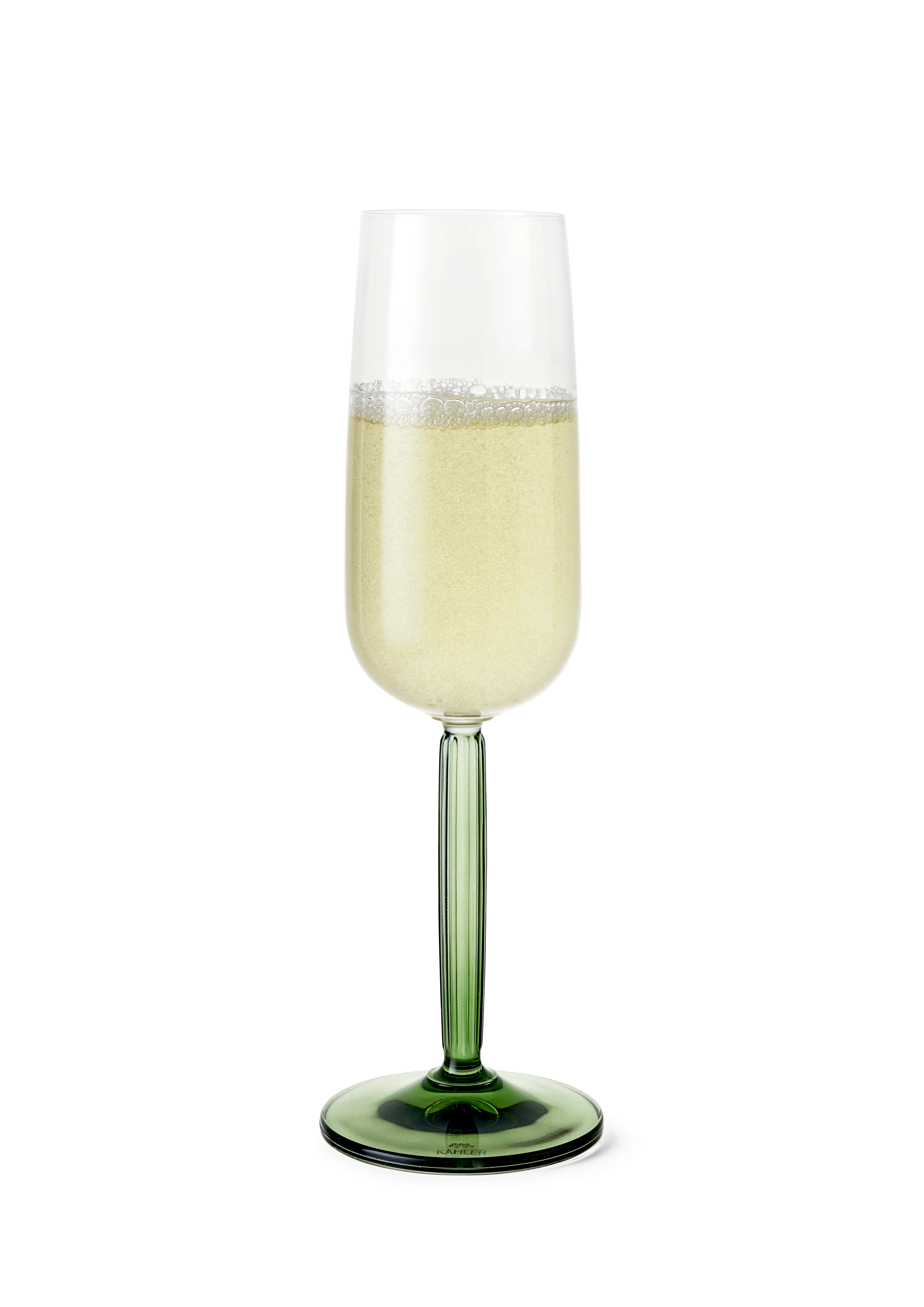 Champagneglas 24 cl 2 stk. fra Kähler i farven Grøn, lavet af Glas
