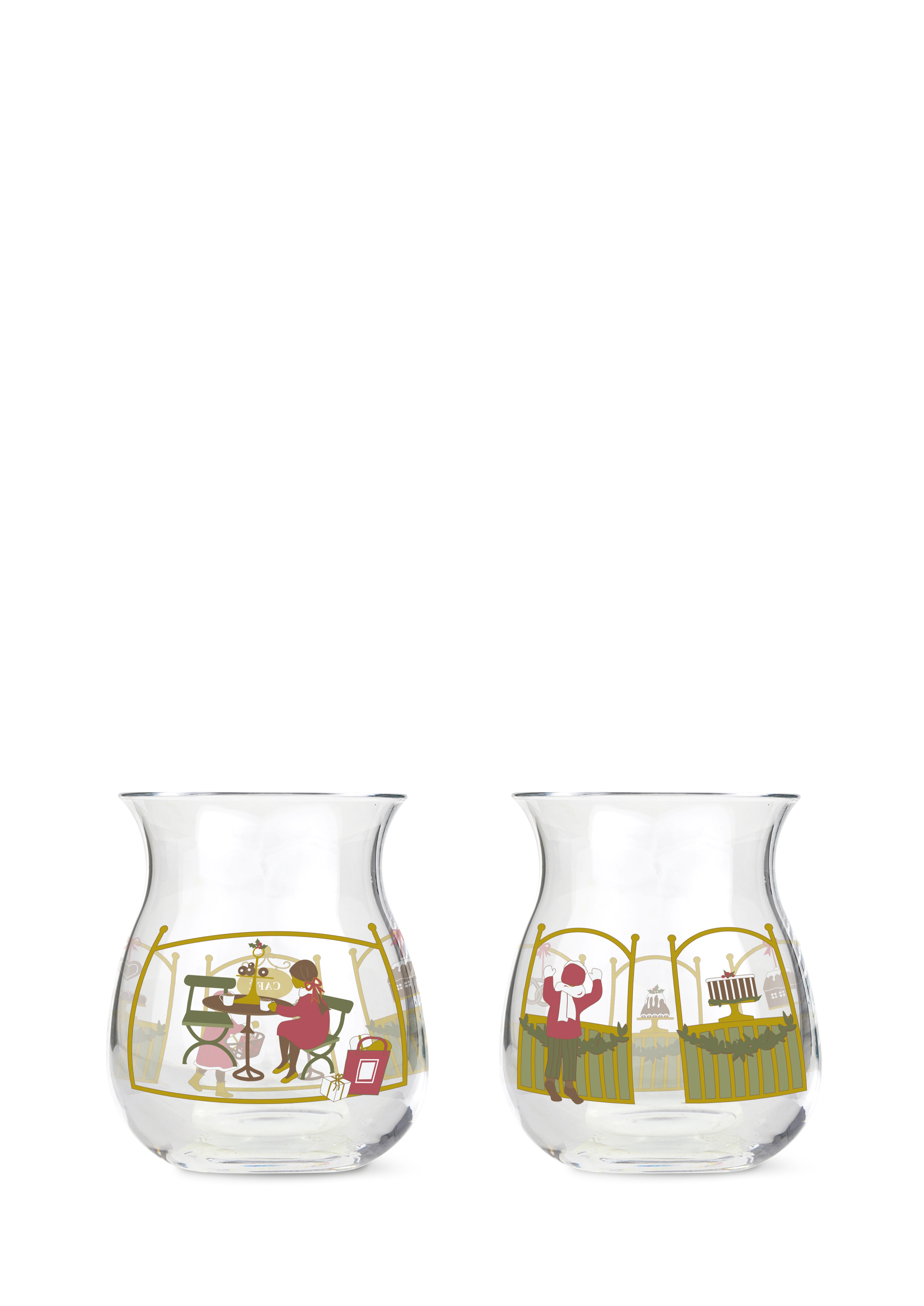 Weihnachtsteelichthalter 2023 H7.5 2 Stck. von Holmegaard in der Farbe Multi, hergestellt aus Glas