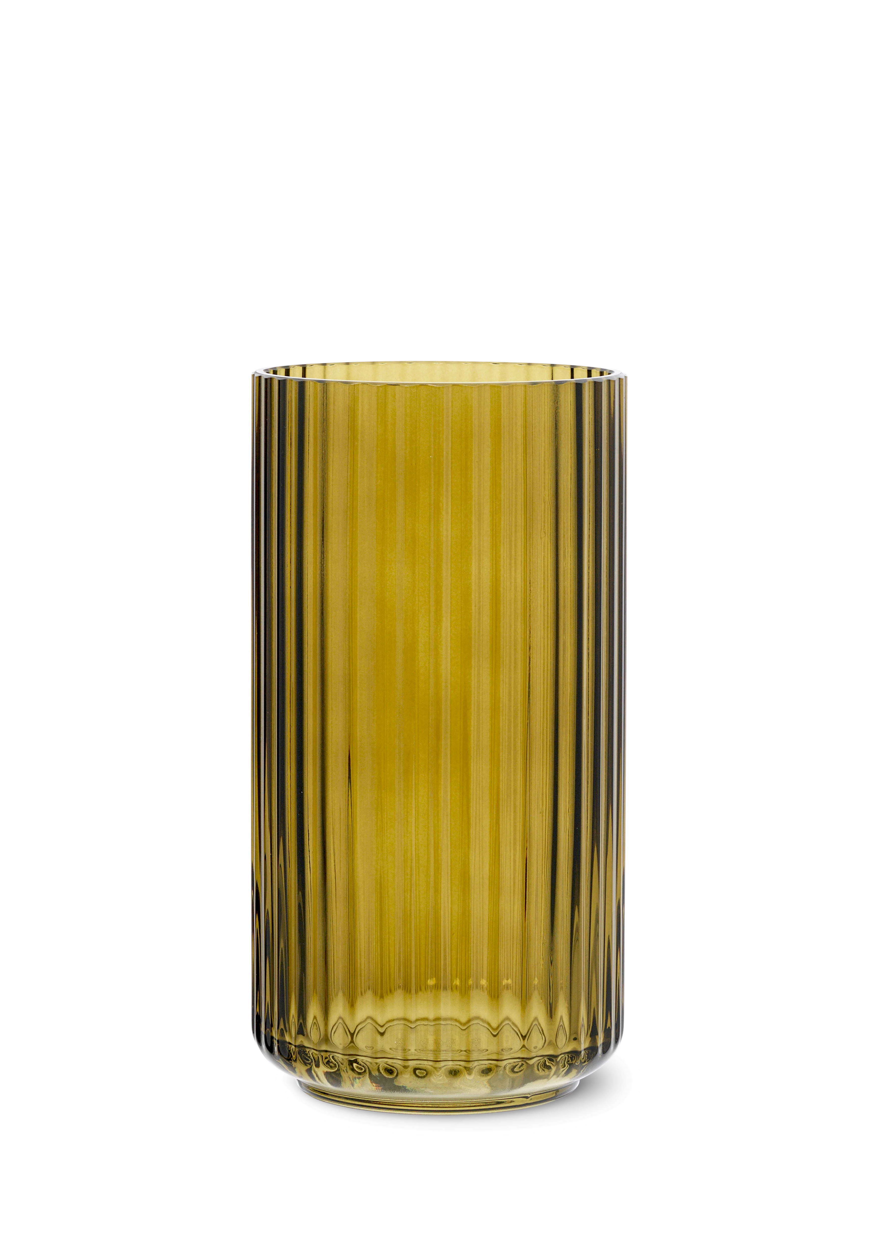 Vase H20.5 cm fra Lyngby Porcelæn i fargen Olivengrønn, laget av Glass