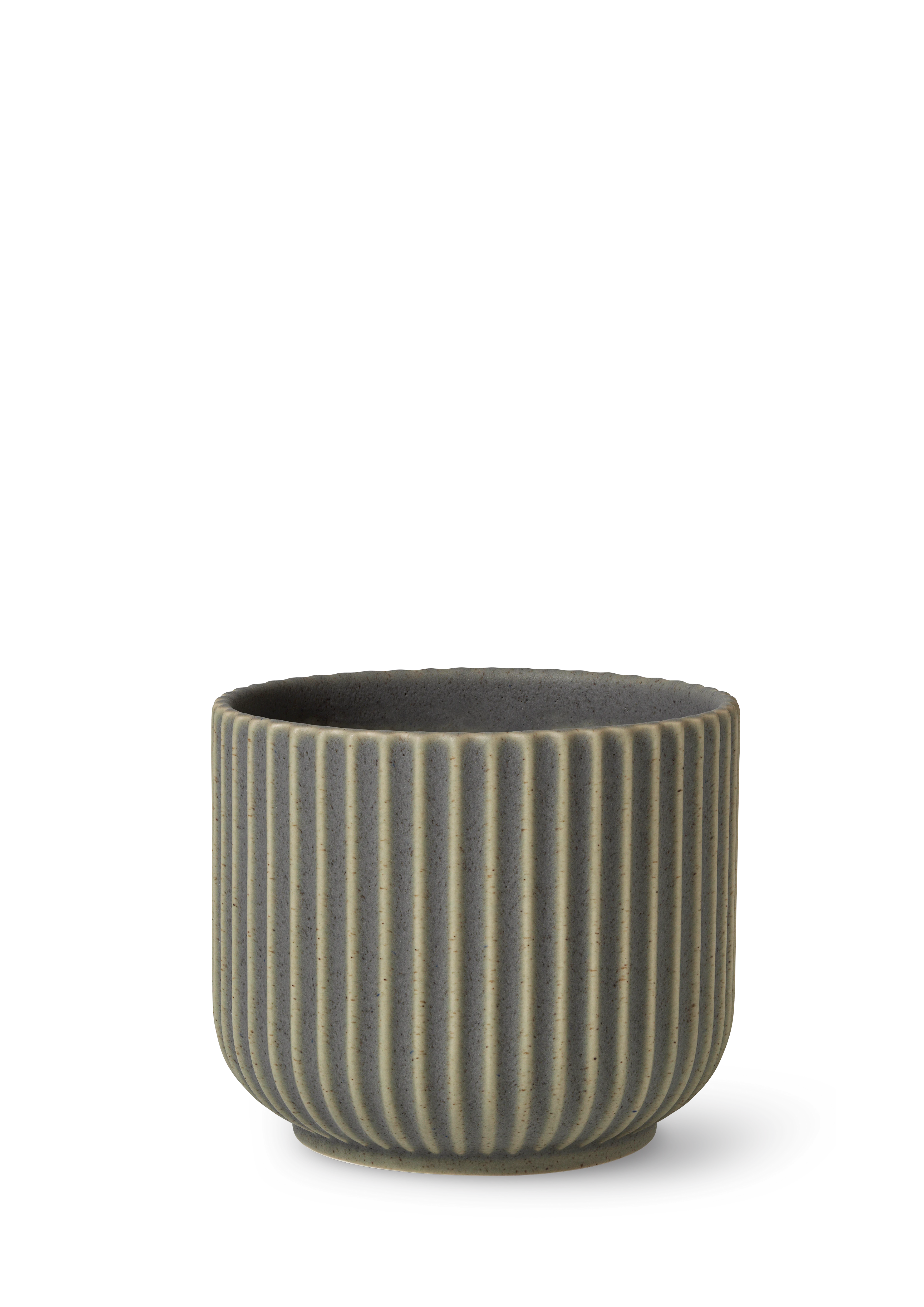 Übertopf mittel von Lyngby Porcelæn in der Farbe Olivgrün, hergestellt aus Keramik