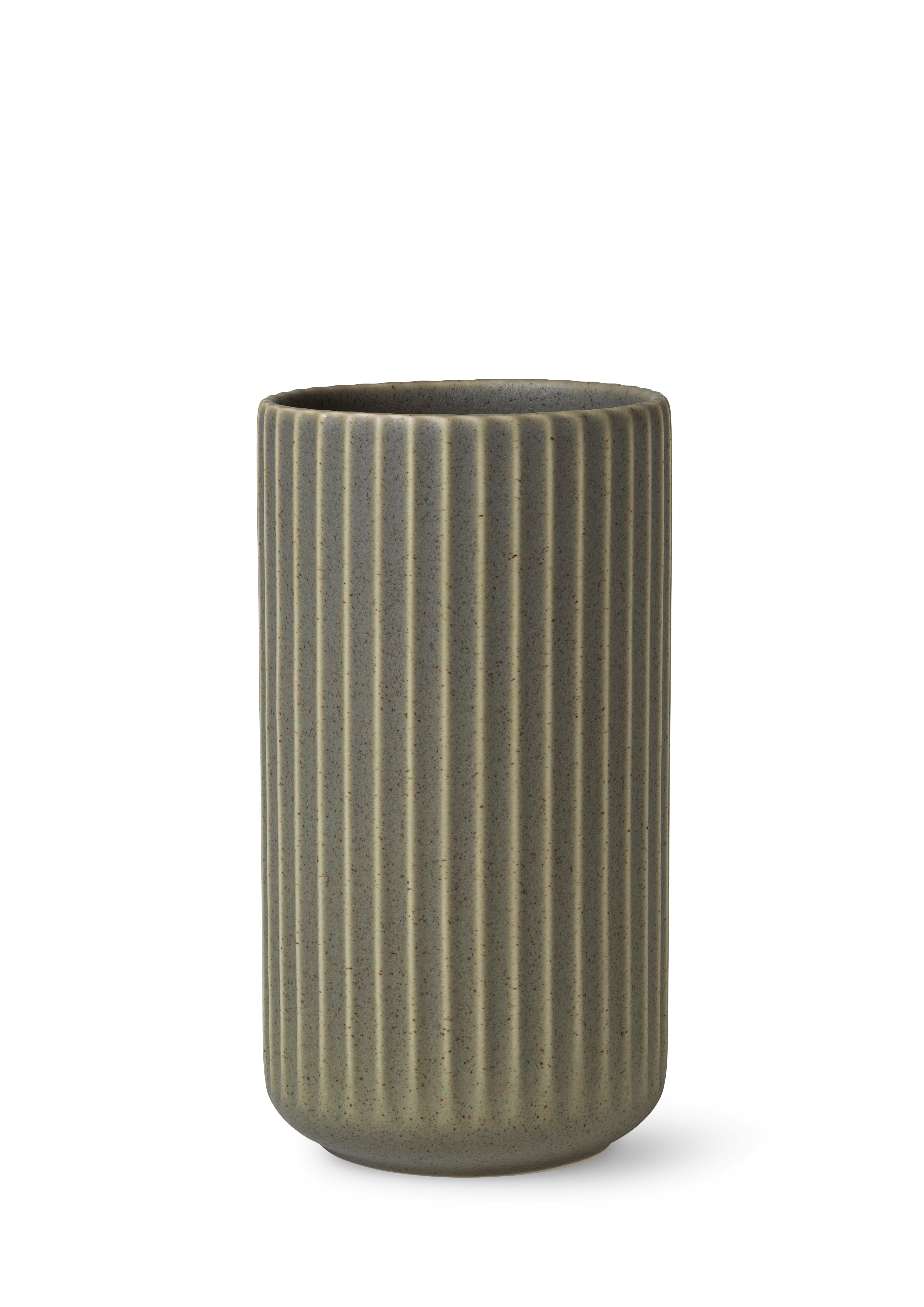 Lyngby Porcelæn Vase H20.5 cm in Olivgrün