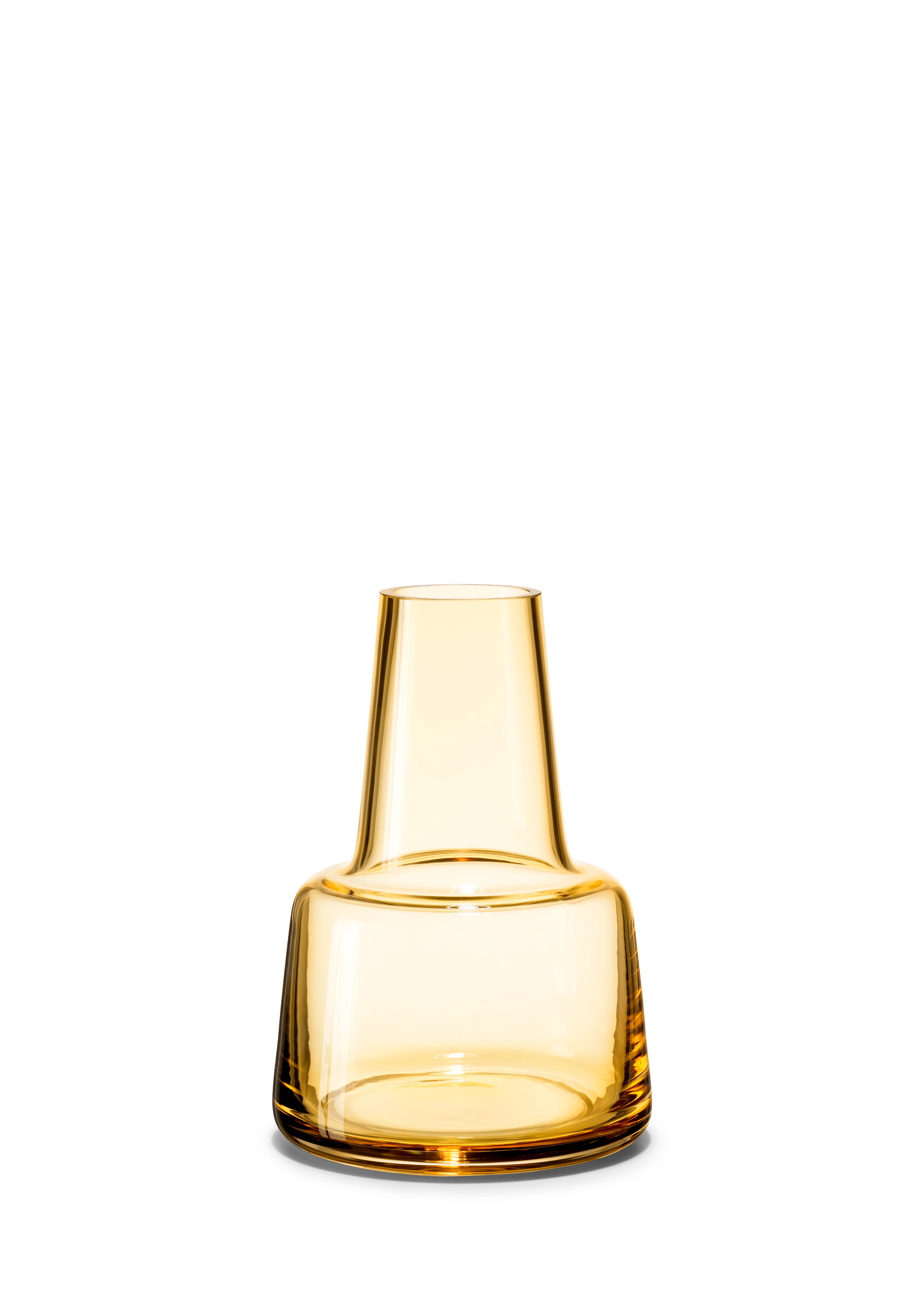Vase mellem hals H12 cm fra Holmegaard i farven Amber, lavet af Glas