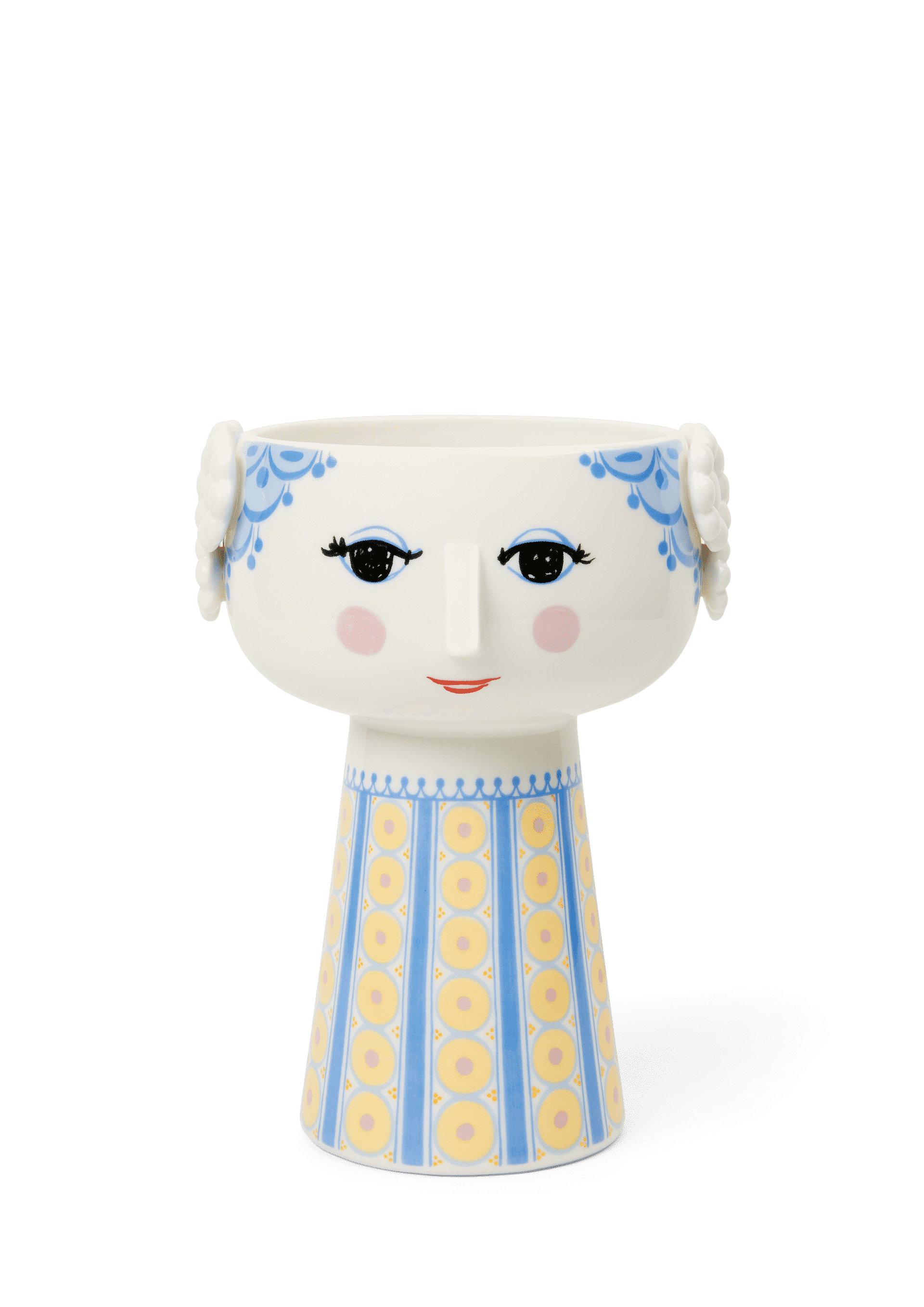 Bjørn Wiinblad Vase H18.5 cm in Blue from serie Eva