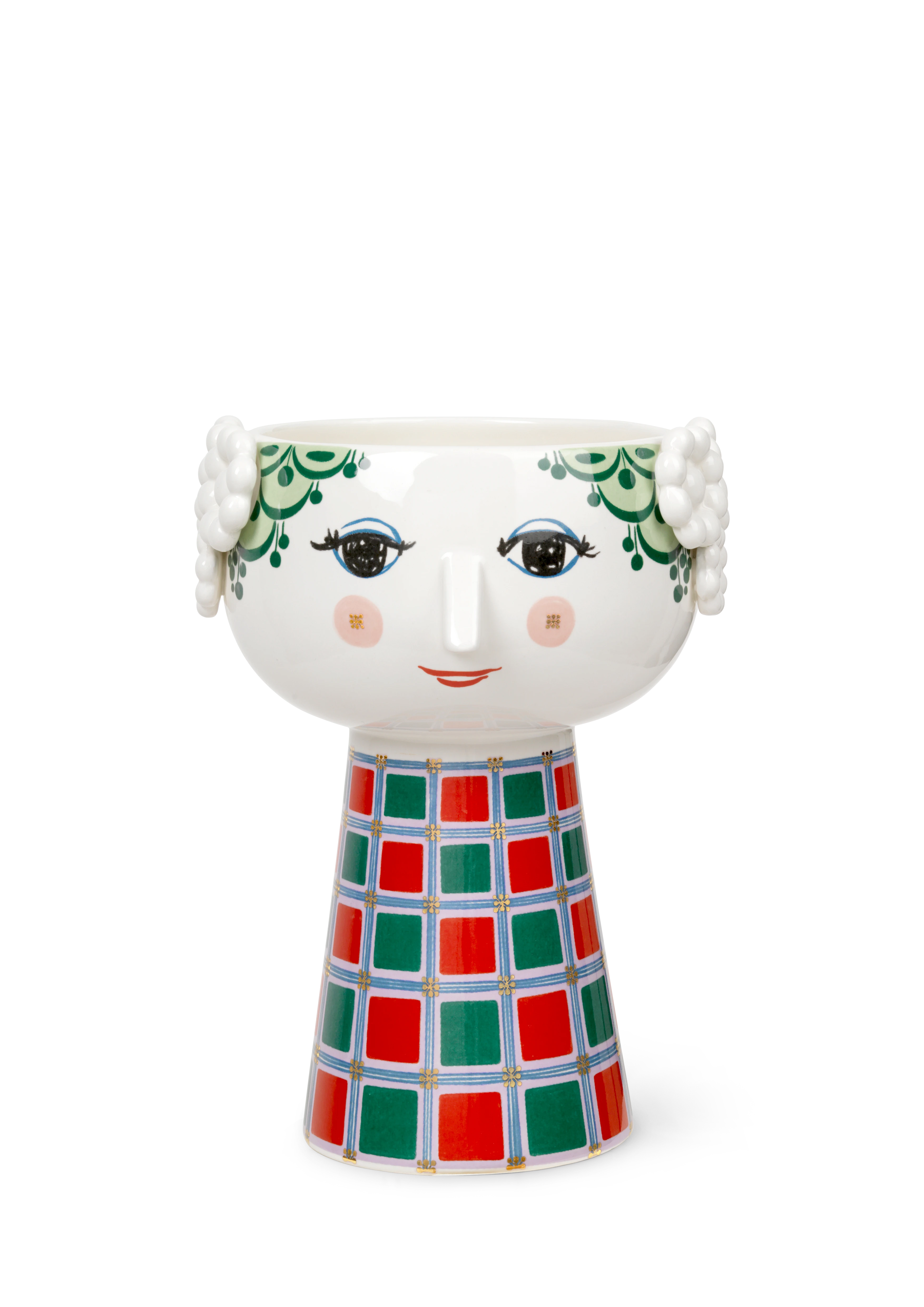 Vase H18.5 cm fra Bjørn Wiinblad i fargen Mørk grønn, laget av Keramikk