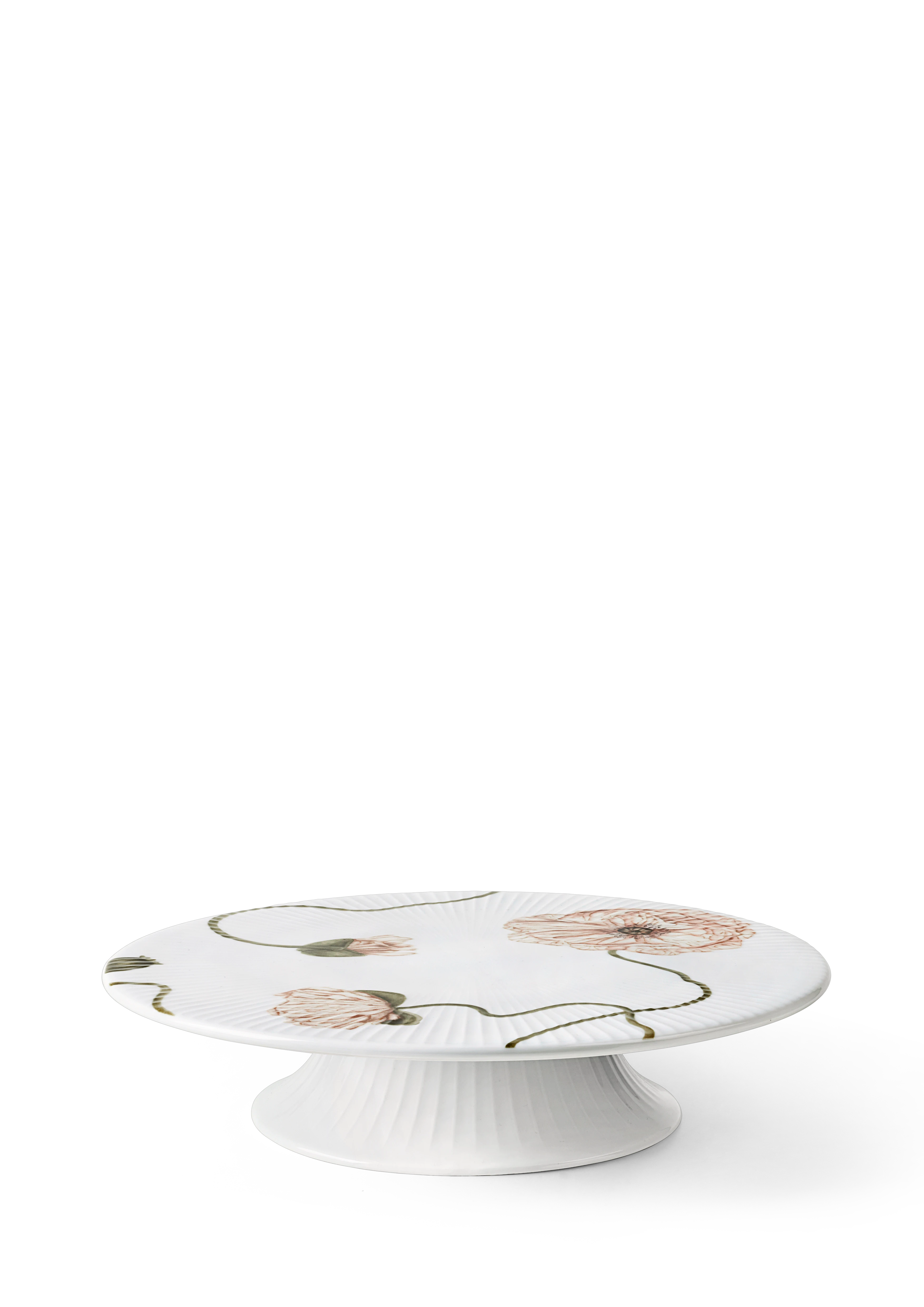 Kagefad Ø30 cm fra Kähler i farven Hvid m. deko, lavet af Keramik