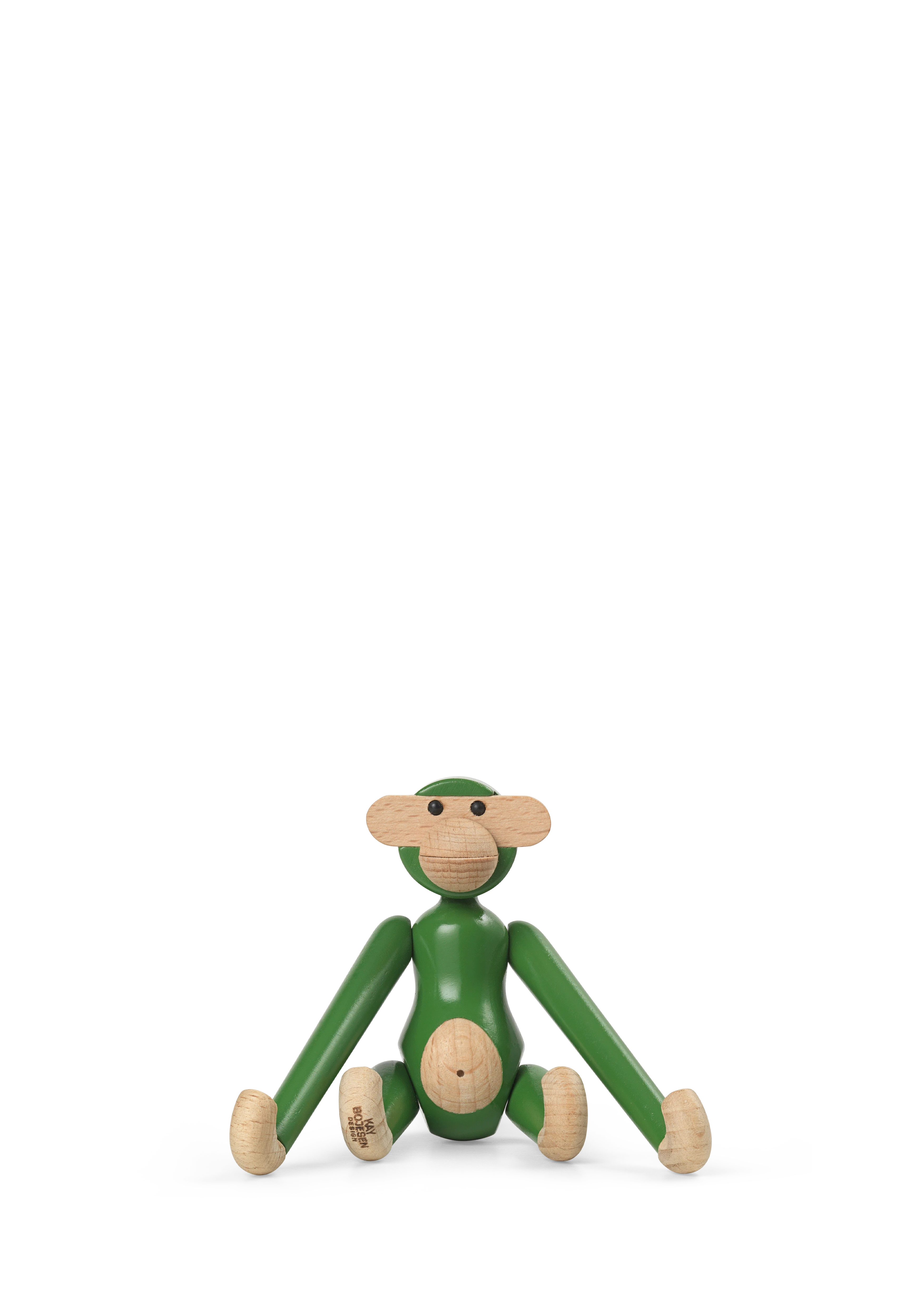 Affe mini von Kay Bojesen in der Farbe Vintage Grün, hergestellt aus Holz