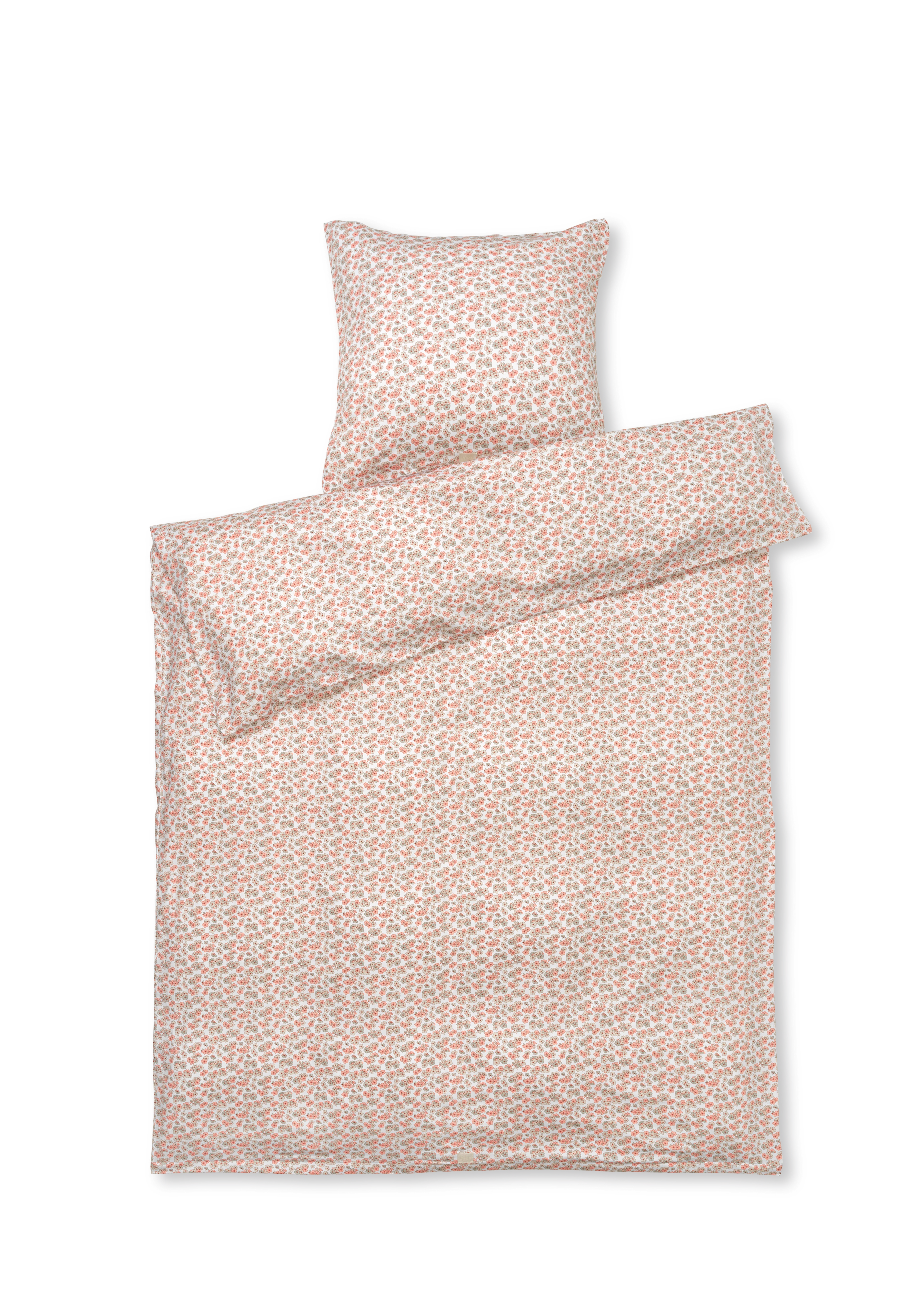 Bettwäsche 140x220 cm von JUNA in der Farbe Weiss/Rosa, hergestellt aus Bauwolle Satin