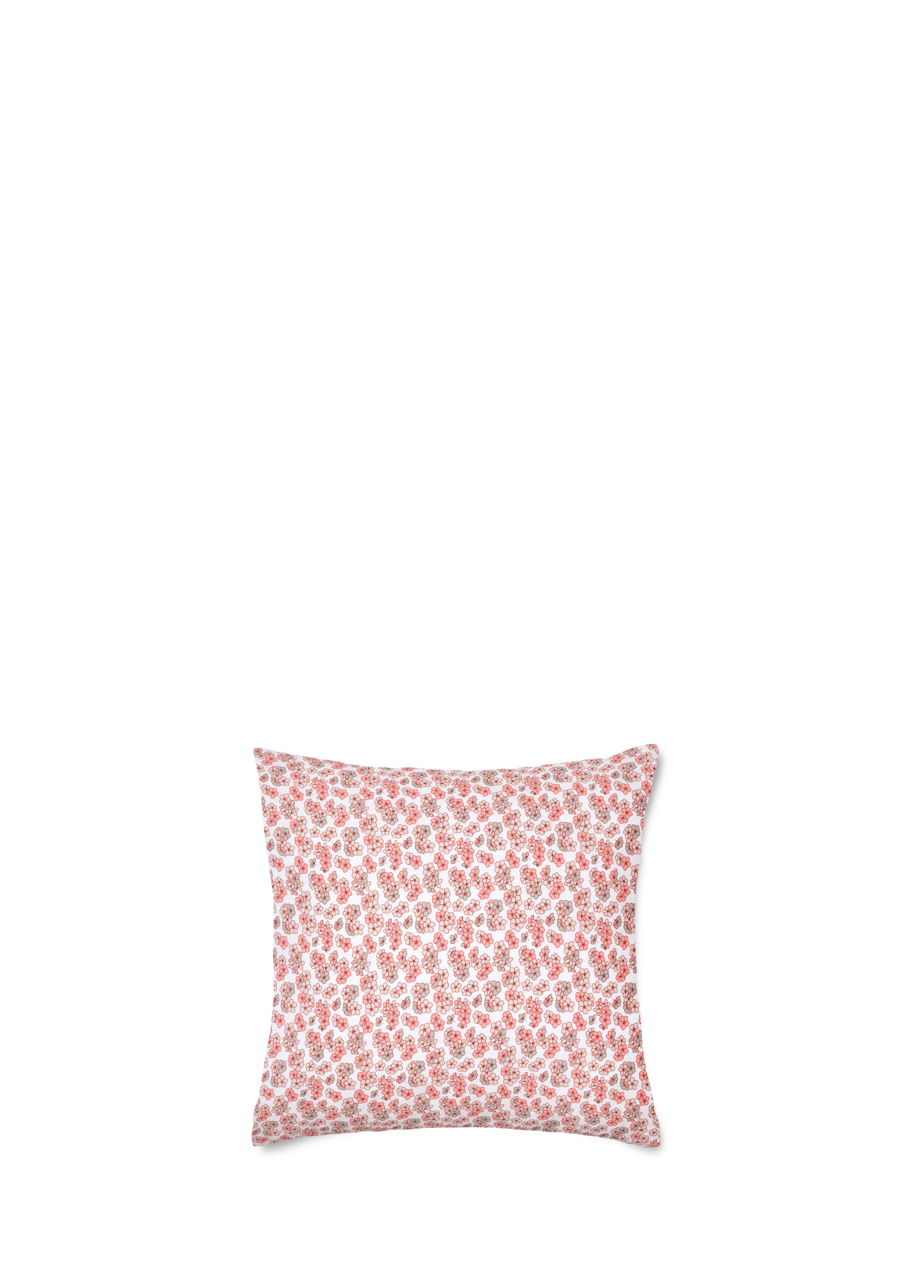 Kissenbezug 63x60 cm von JUNA in der Farbe Weiss/Rosa, hergestellt aus Bauwolle Satin