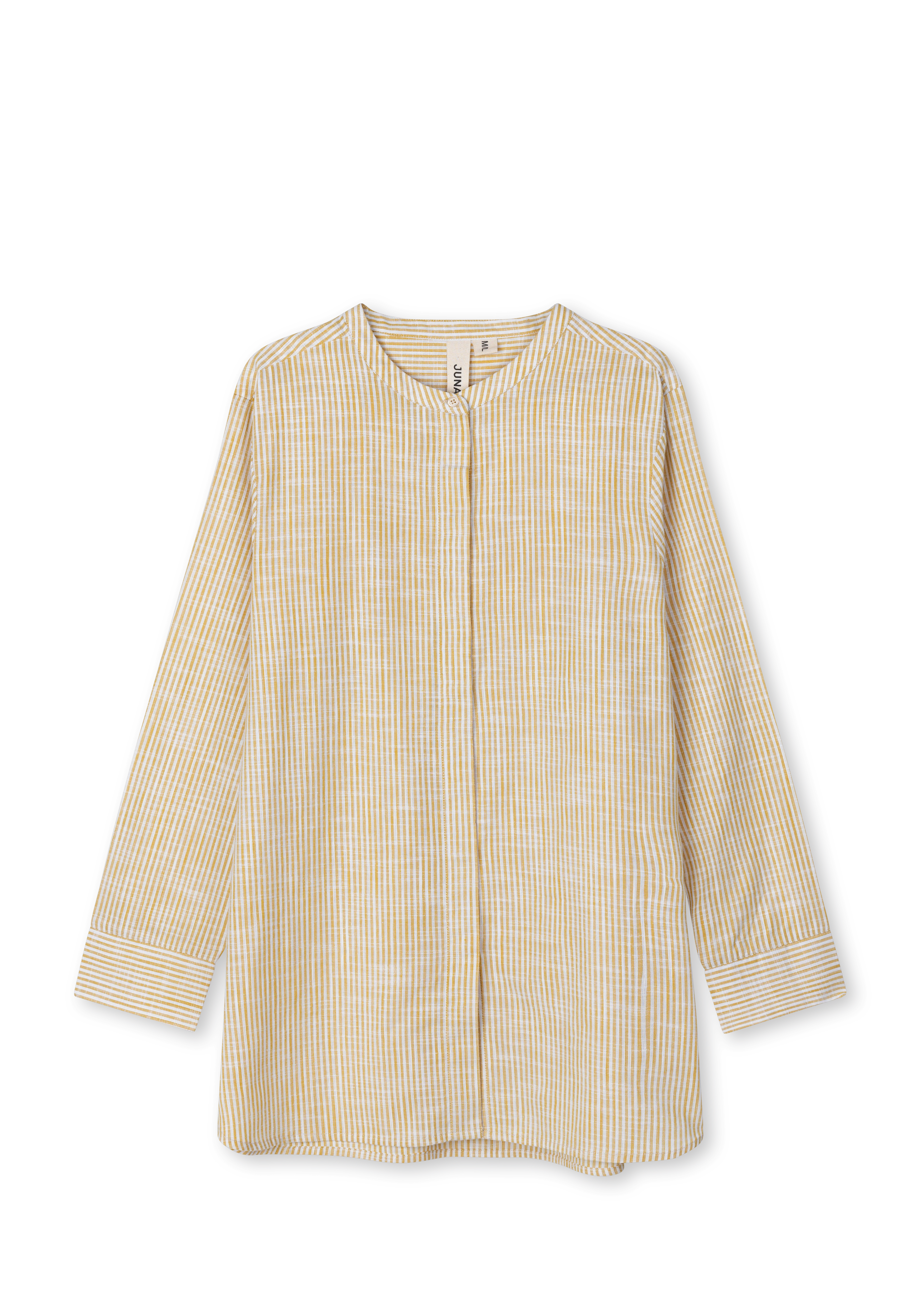 Ida shirt S/M fra JUNA i fargen Oker/Hvit, laget av Bomull