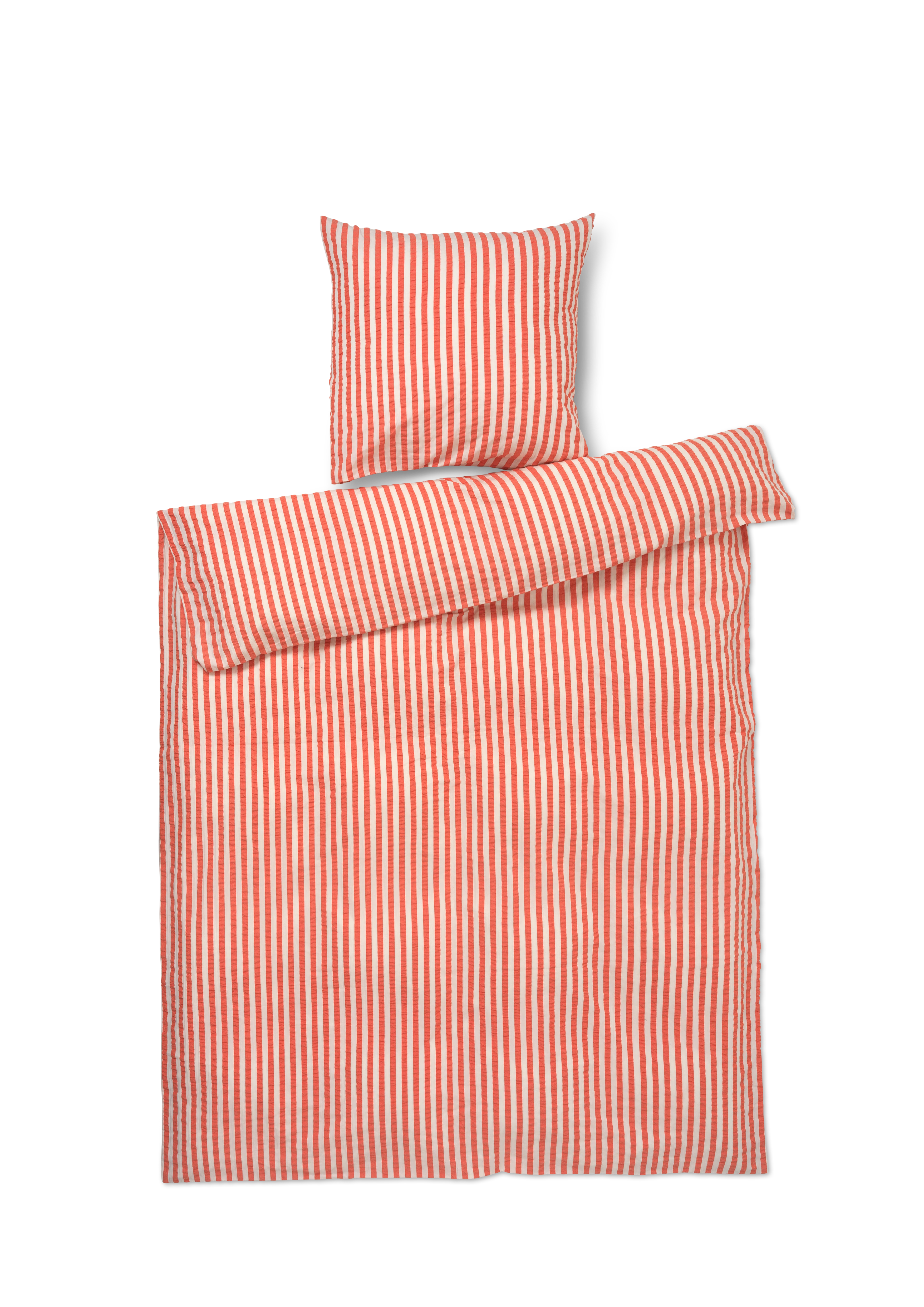 Bed linen 140x220 cm from JUNA in Chili/Birch color, made of Cotton