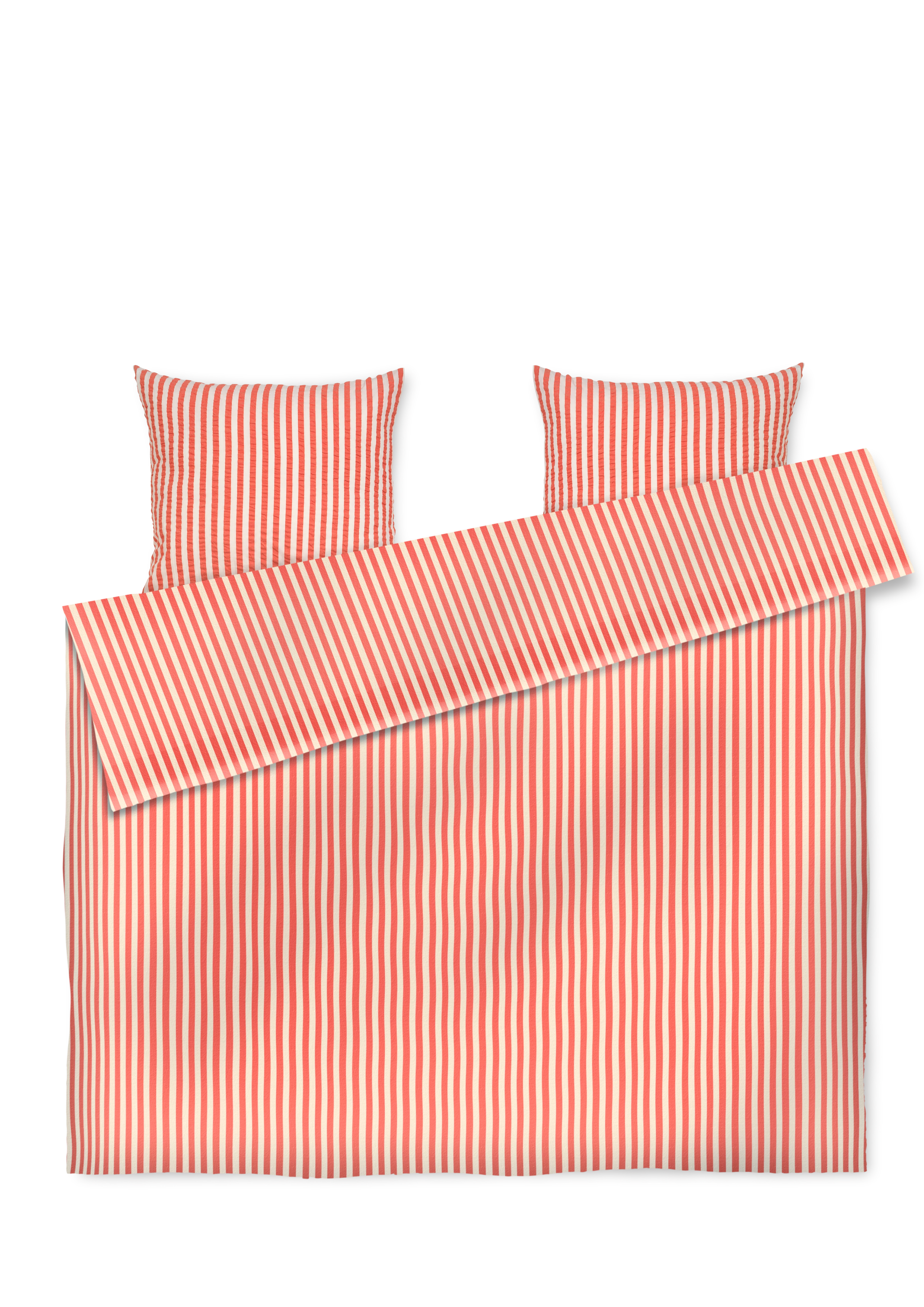 Bed linen 200x220 cm from JUNA in Chili/Birch color, made of Cotton