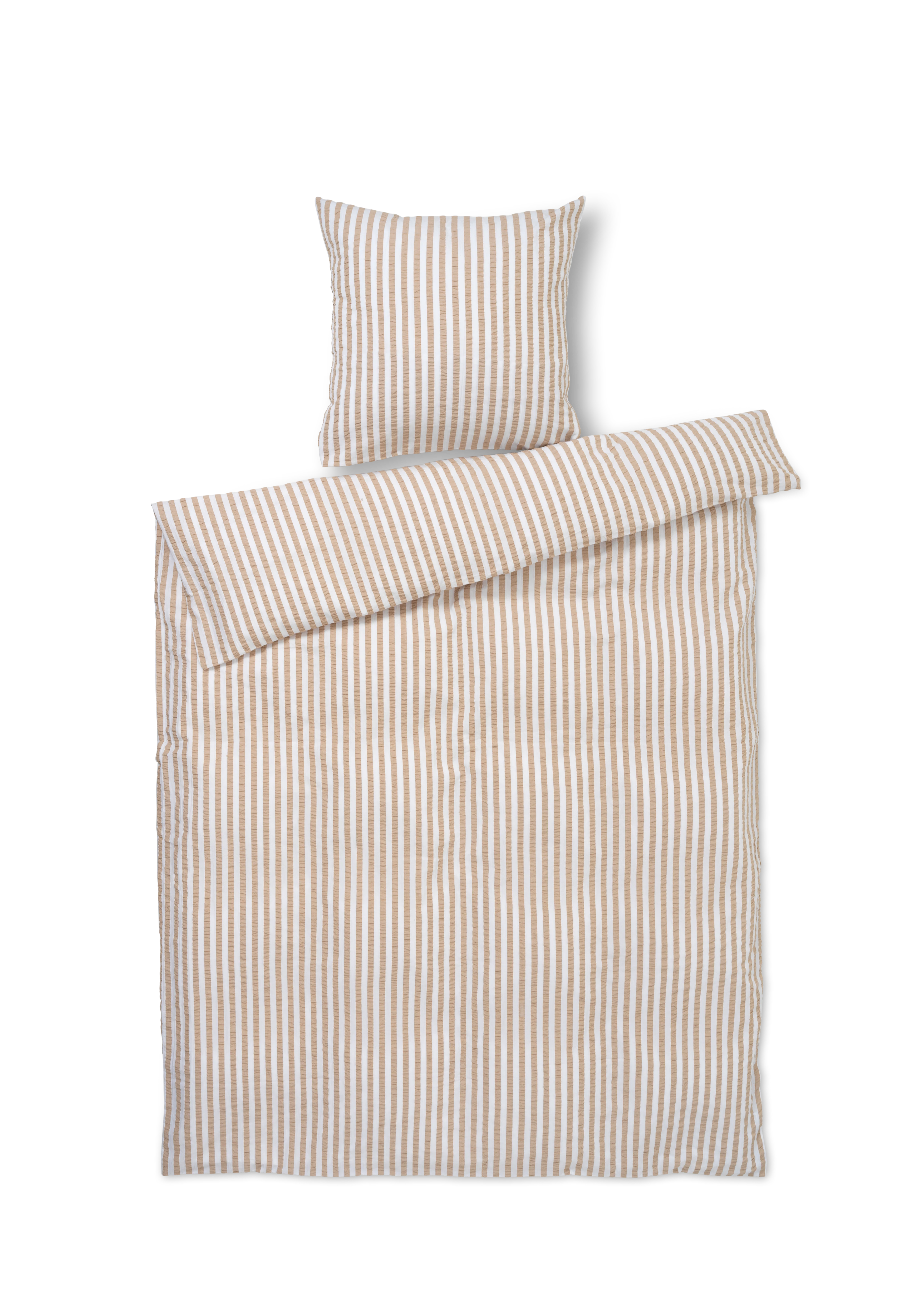 Bettwäsche 150x210 cm von JUNA in der Farbe Beige/Weiss, hergestellt aus Baumwolle