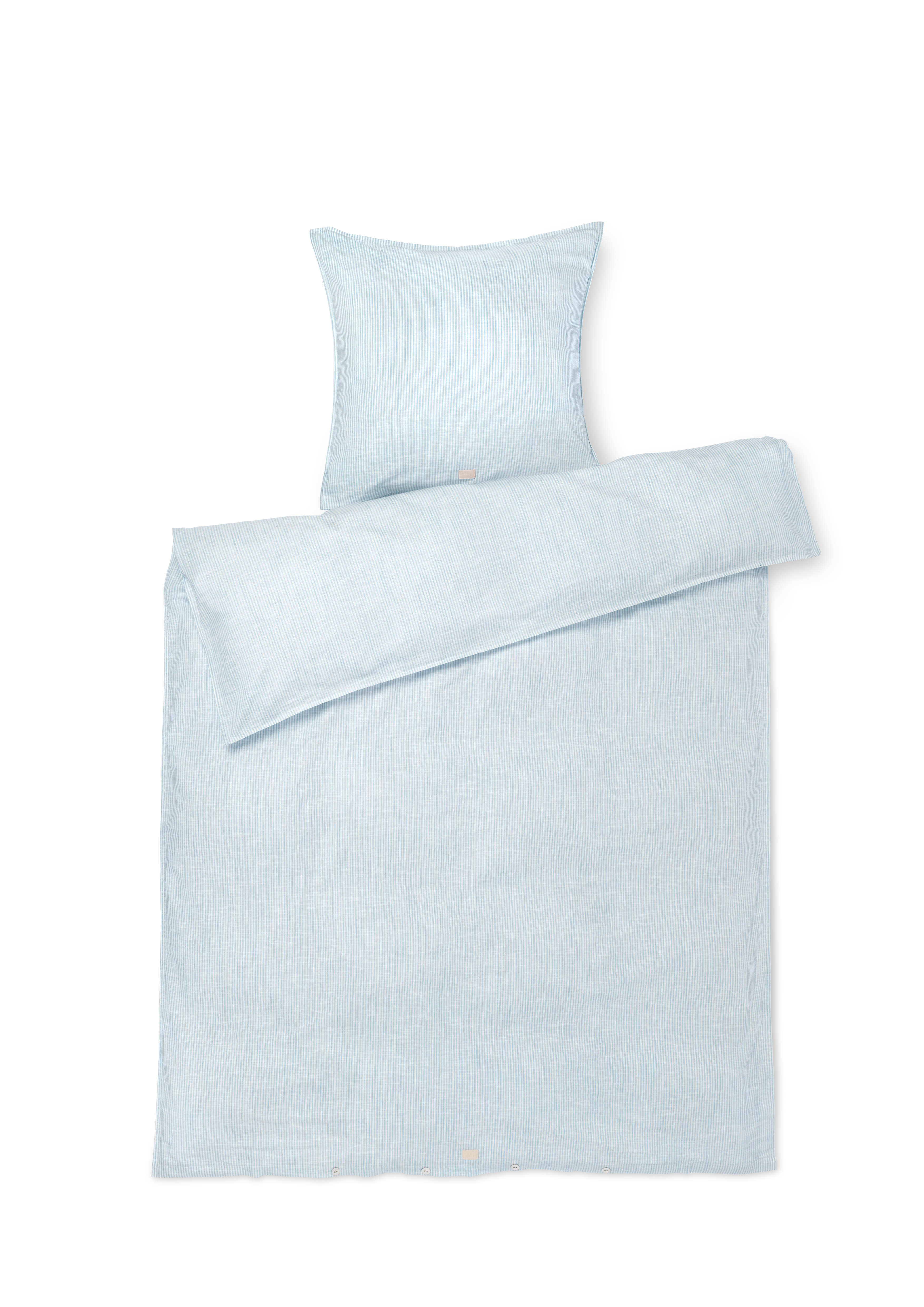 Bettwäsche 150x210 cm von JUNA in der Farbe Hellblau/Weiss, hergestellt aus Baumwolle