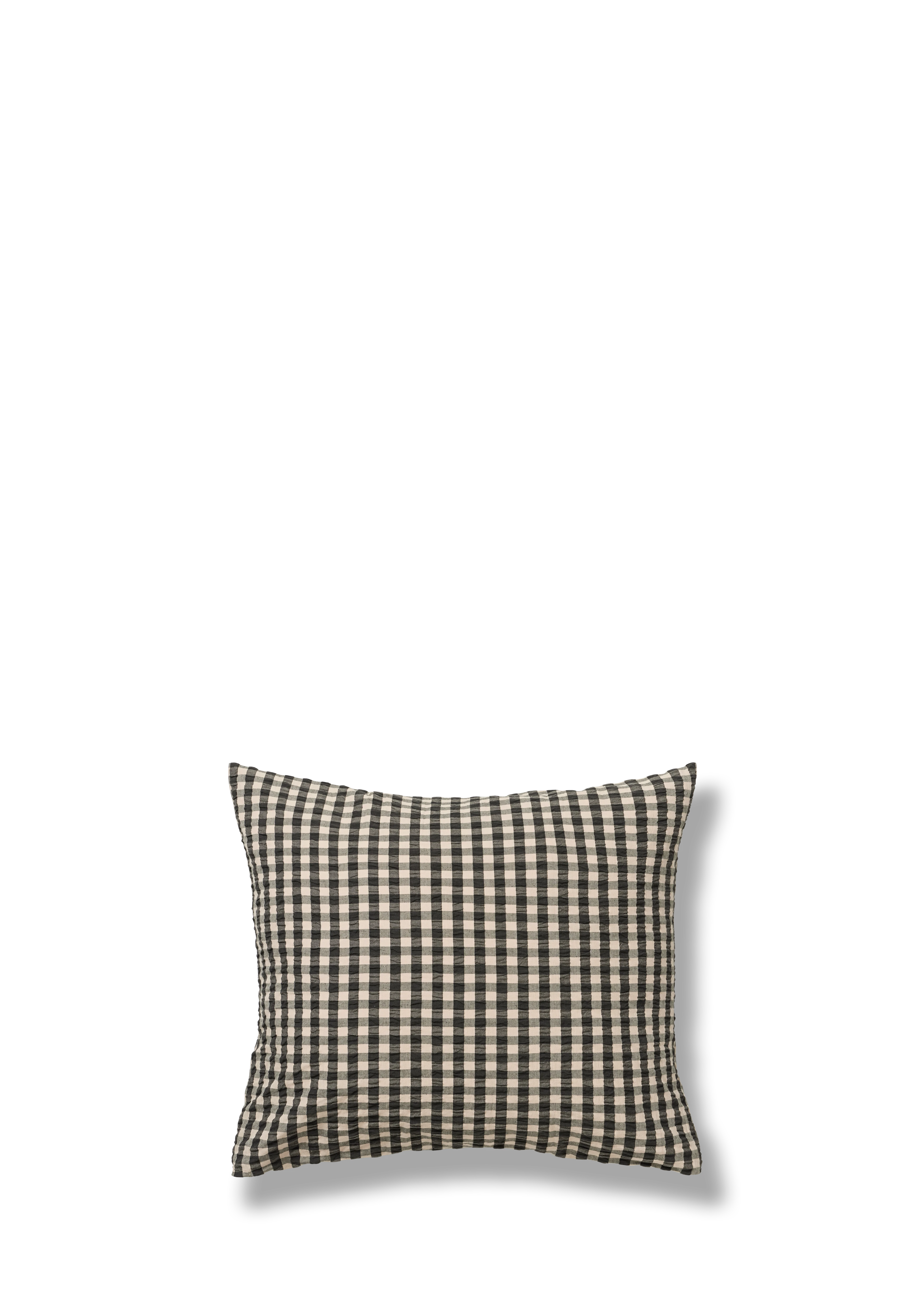 Pillowcase 60x50 cm from JUNA in Black/Sand color, made of Cotton