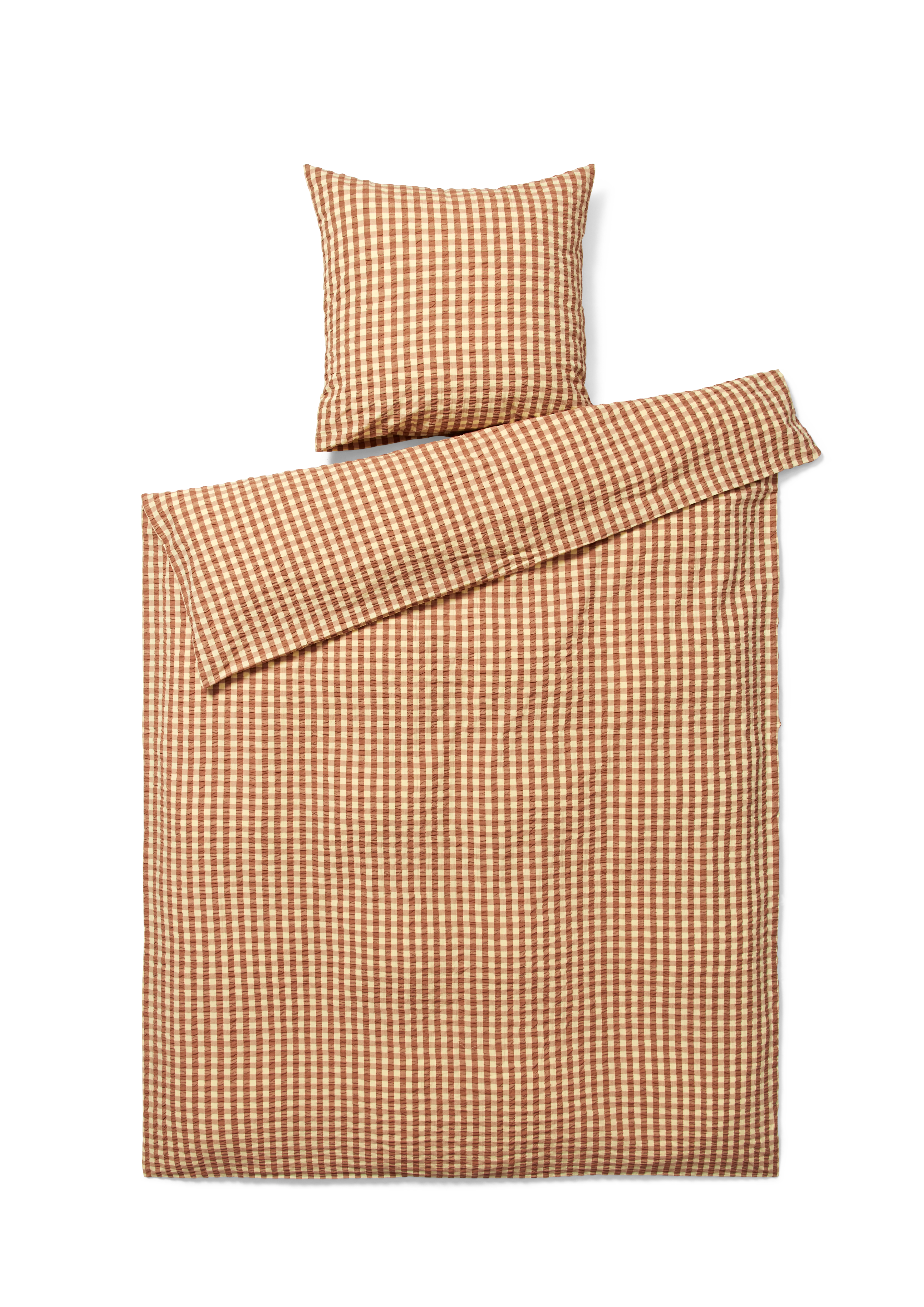 Bed linen 140x200 cm from JUNA in Cinnamon/Yellow color, made of Cotton