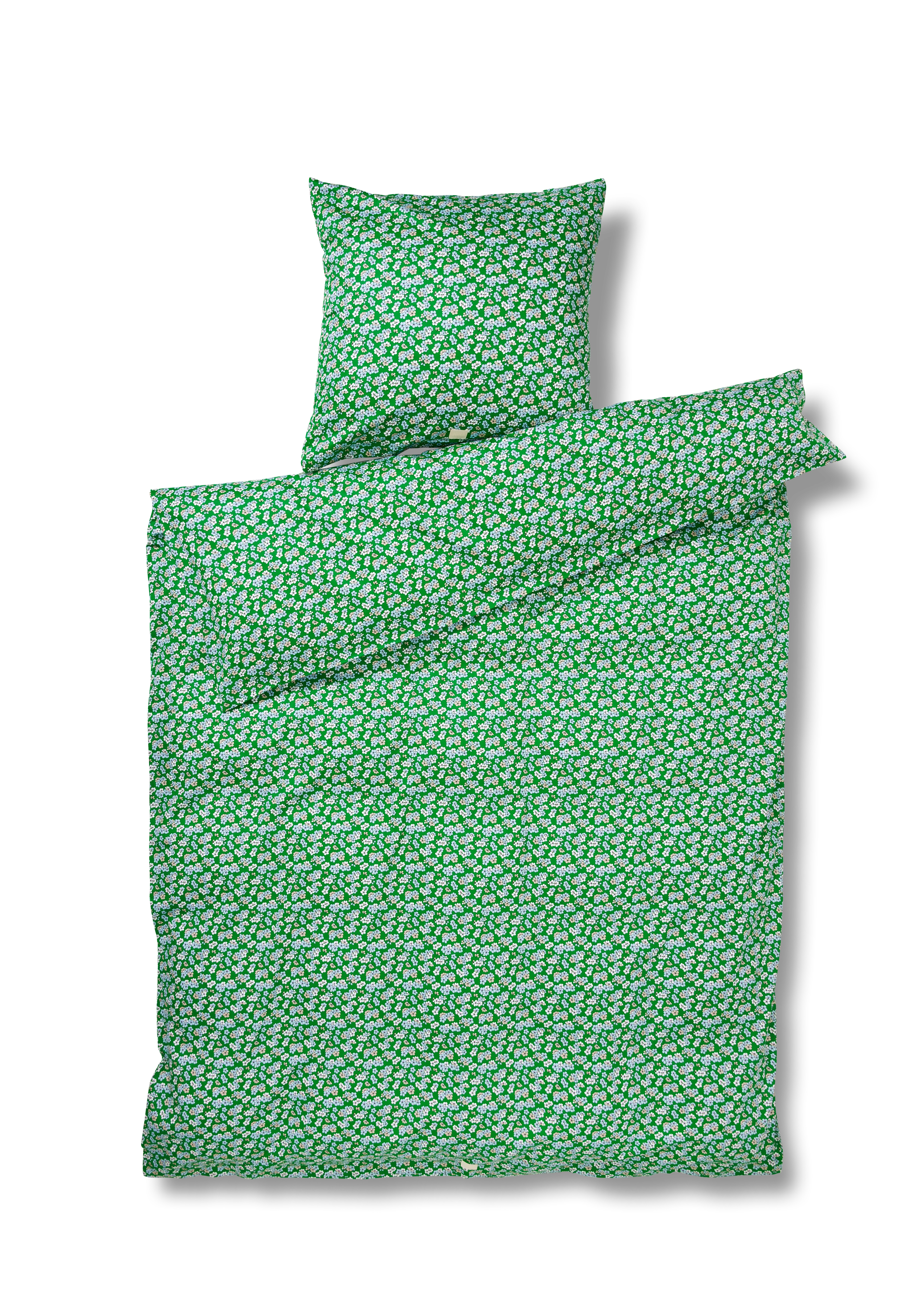 Påslakanset 140x220 cm från JUNA i färgen Grön, tillverkad av Bomullsatin