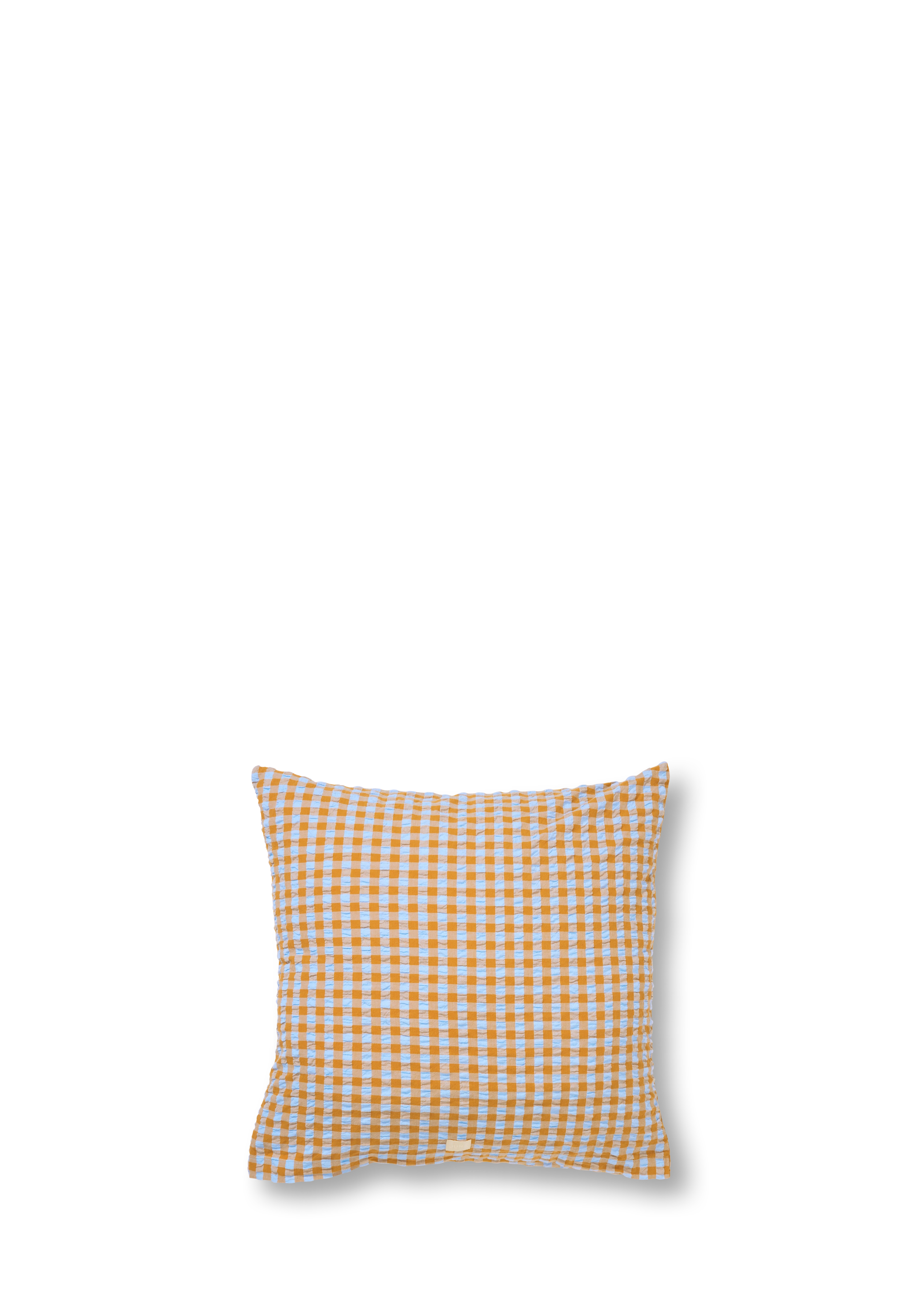 Kissenbezug 63x60 cm von JUNA in der Farbe Hellblau/Beige, hergestellt aus Baumwolle