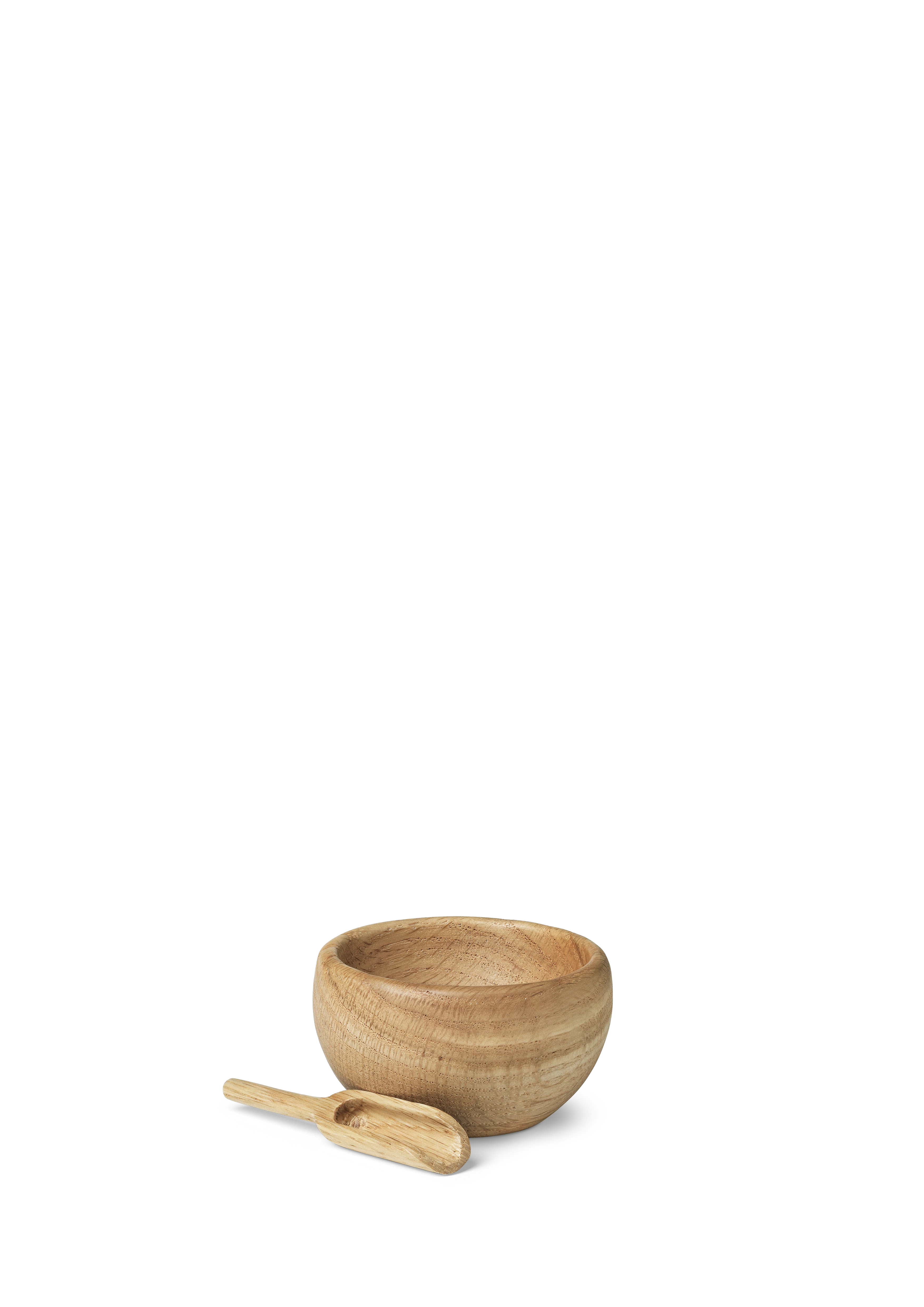 Salt cellar with spoon Ø7 cm from Kay Bojesen in Oak color, made of Wood