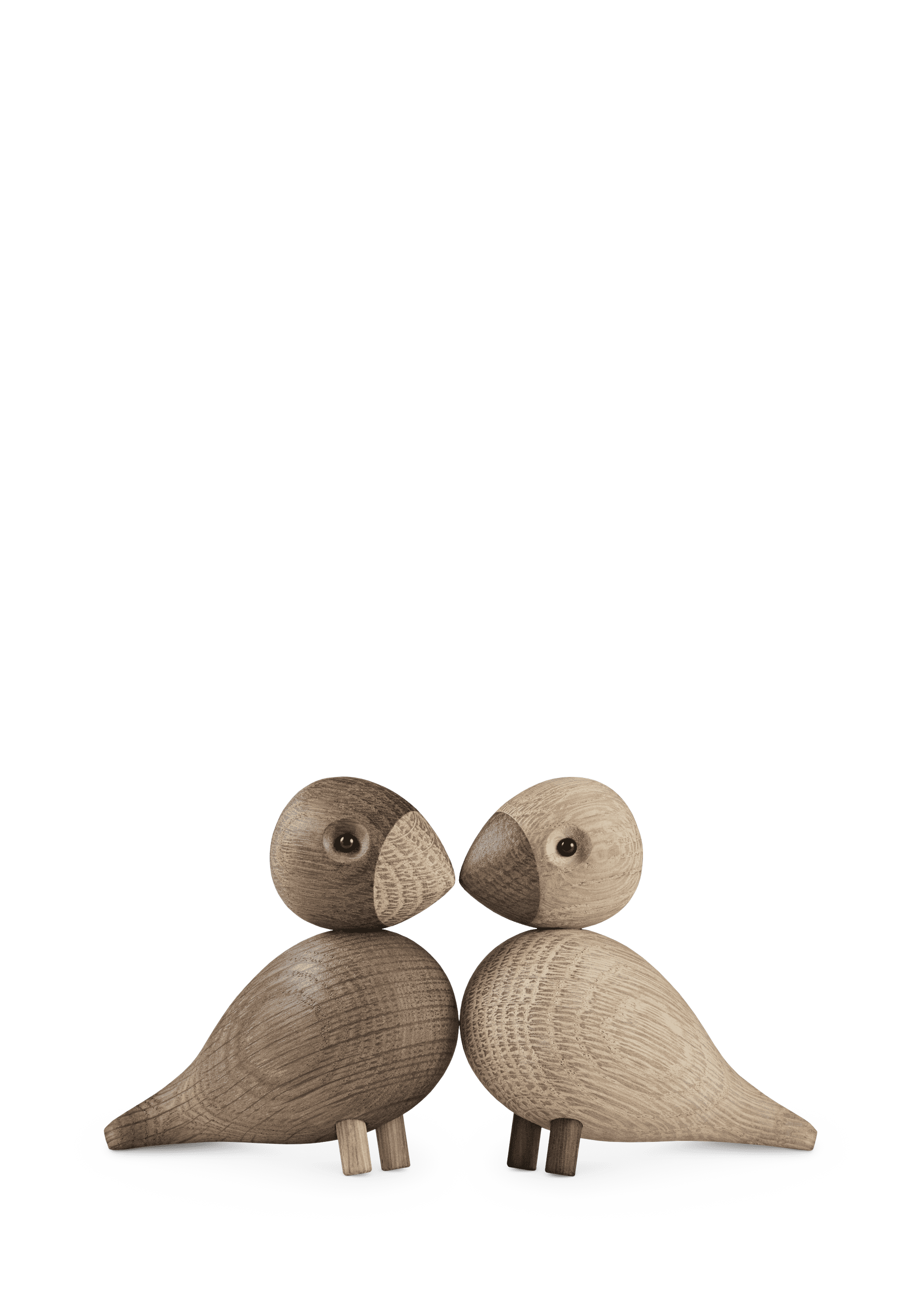 Kay Bojesen Lovebirds H9 cm 1 pair in Oak/Smoked oak