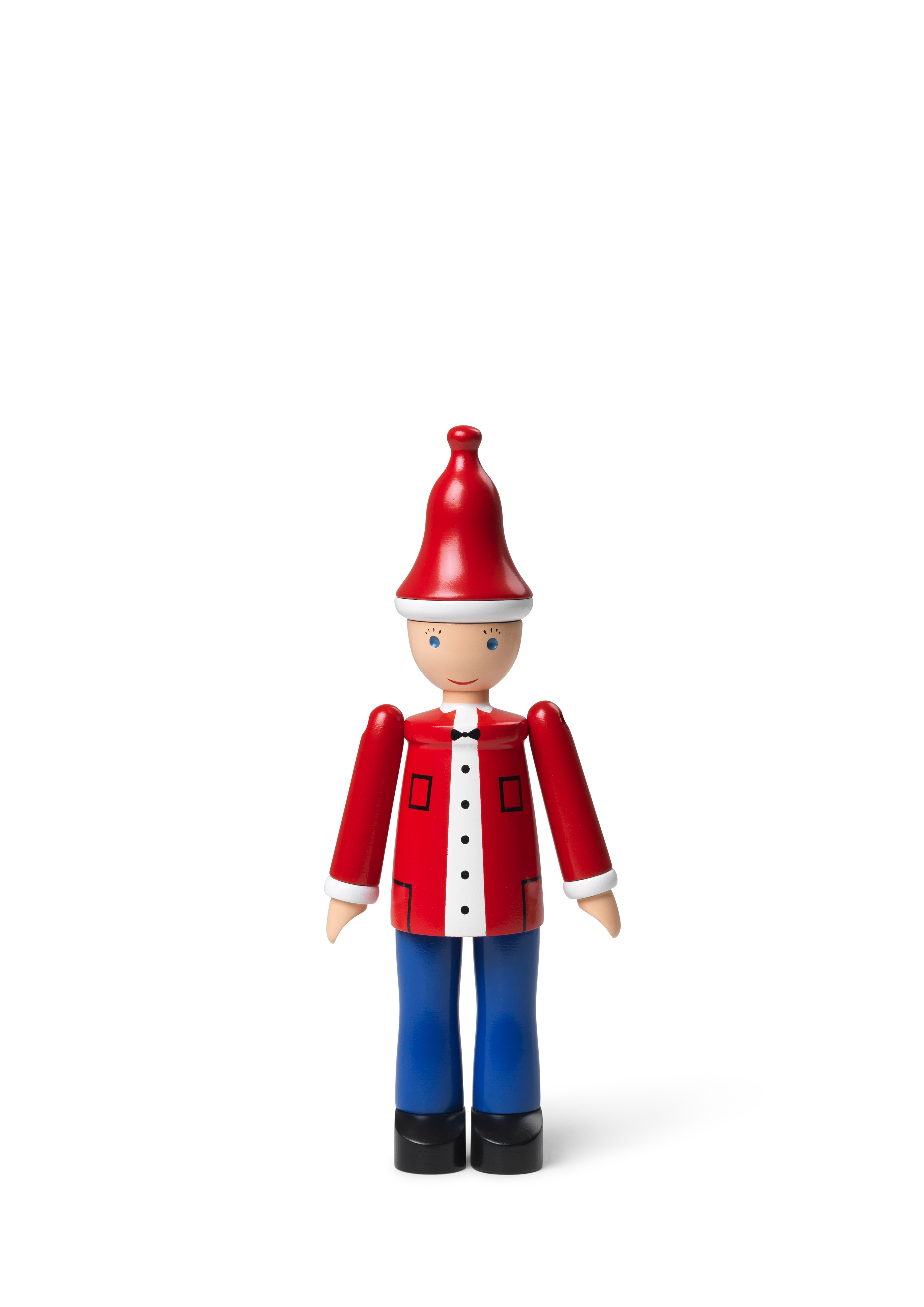 Weihnachtsjunge Ole H17.5 von Kay Bojesen in der Farbe Rot/Blau/Weiss, hergestellt aus Holz