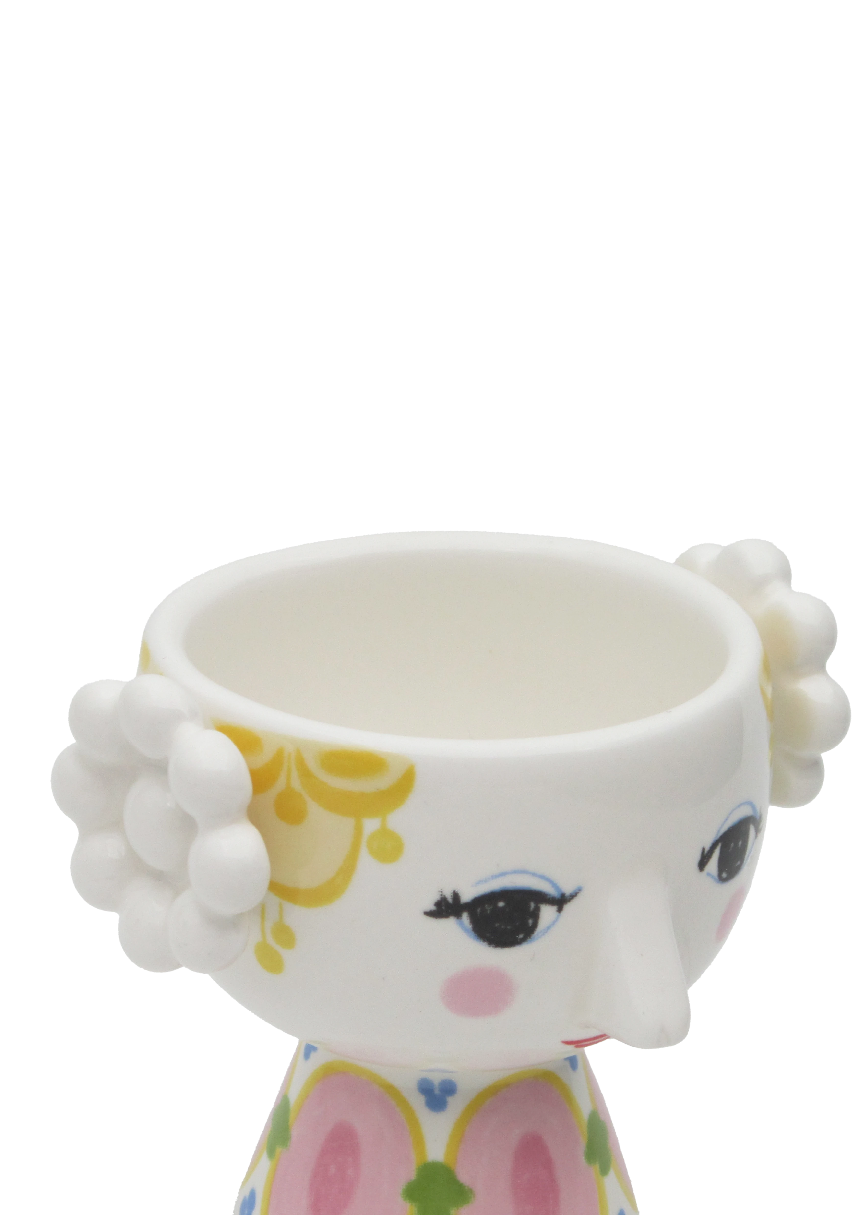 Fyrfadsstage Ø6.5 cm 2 stk. fra Bjørn Wiinblad i farven Gul/Lavendel, lavet af Keramik