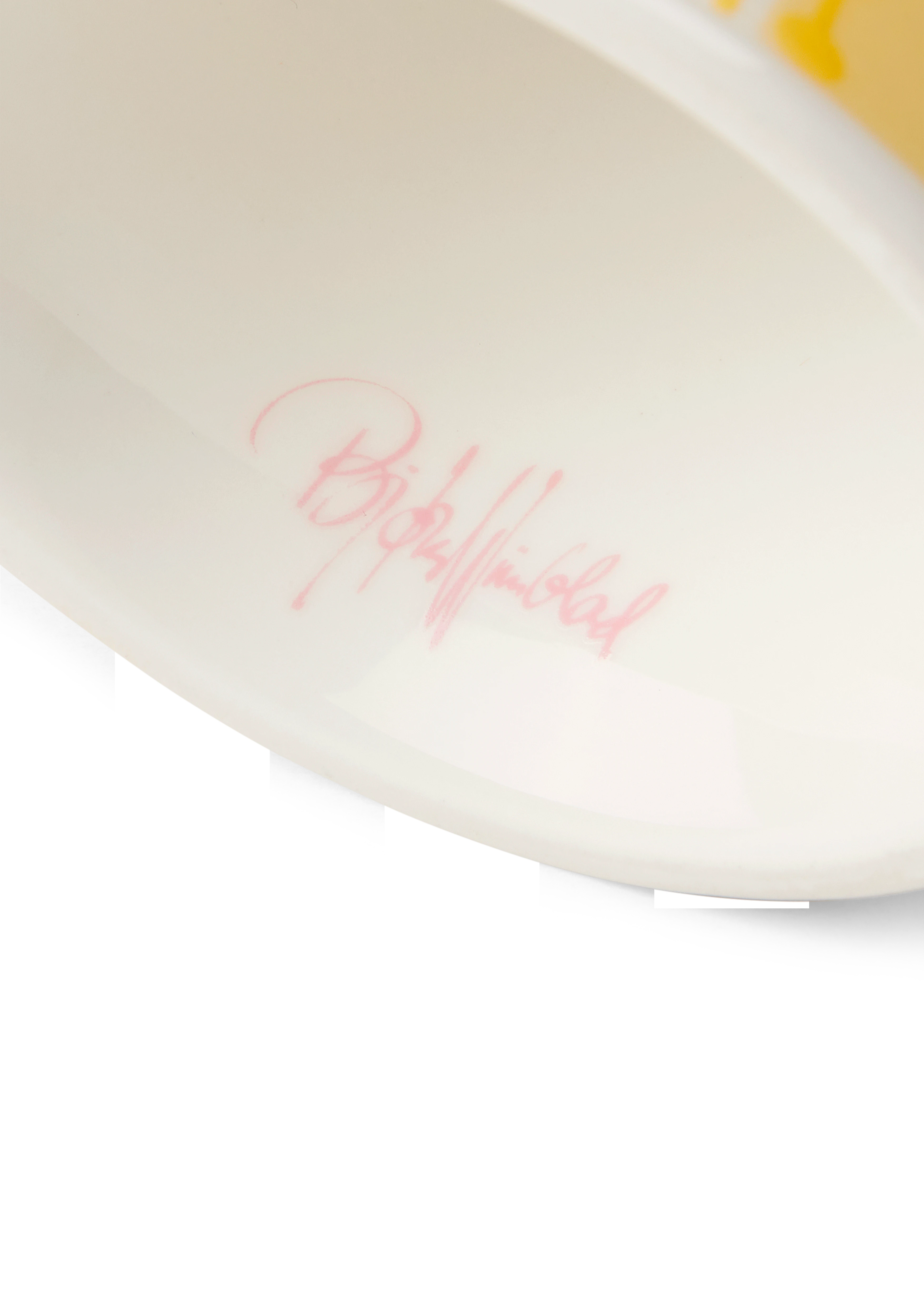 Fyrfadsstage Ø6.5 cm 2 stk. fra Bjørn Wiinblad i farven Gul/Lavendel, lavet af Keramik