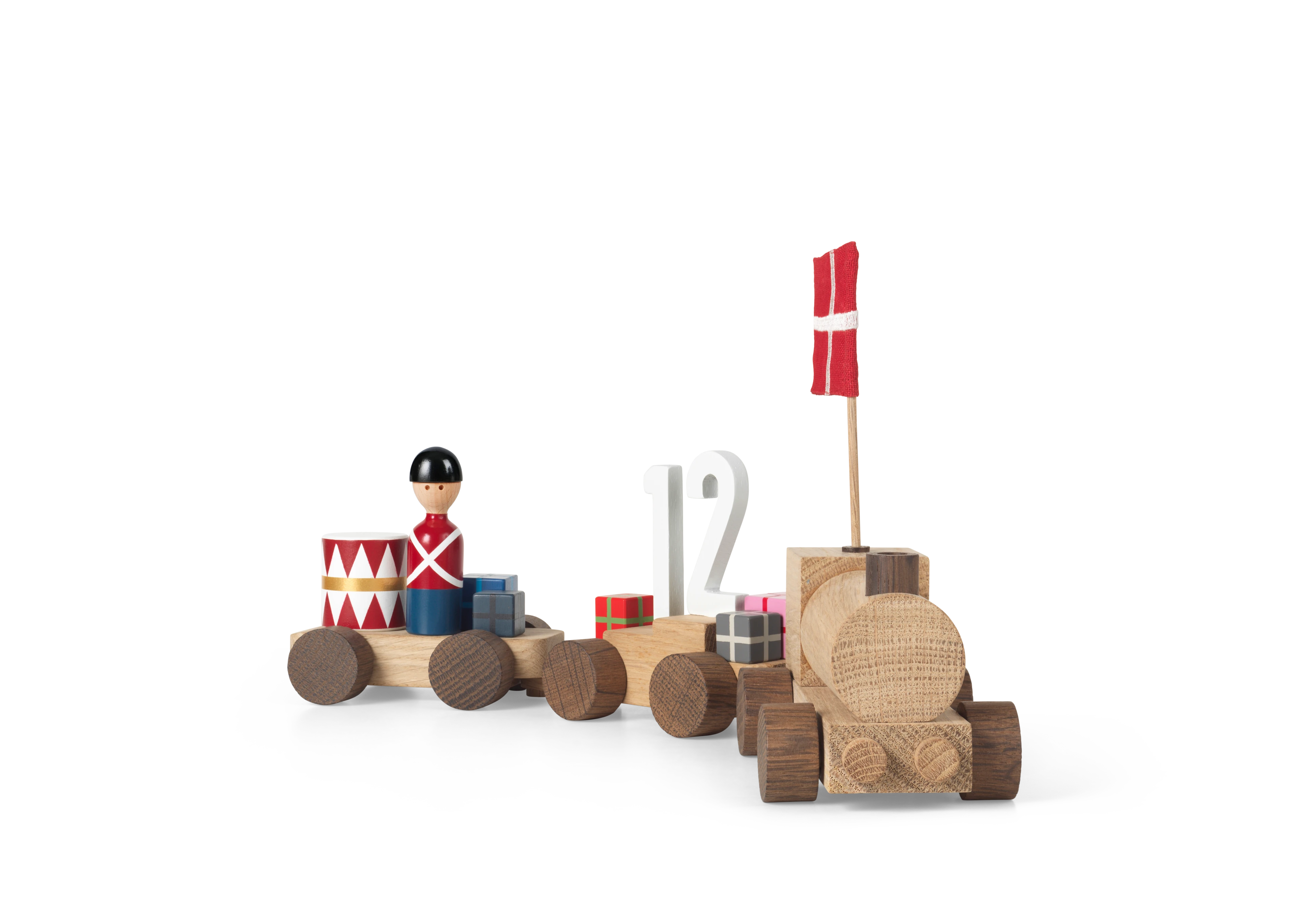 Birthday train Danish from Kay Bojesen in Oak/Smoked oak color, made of Wood