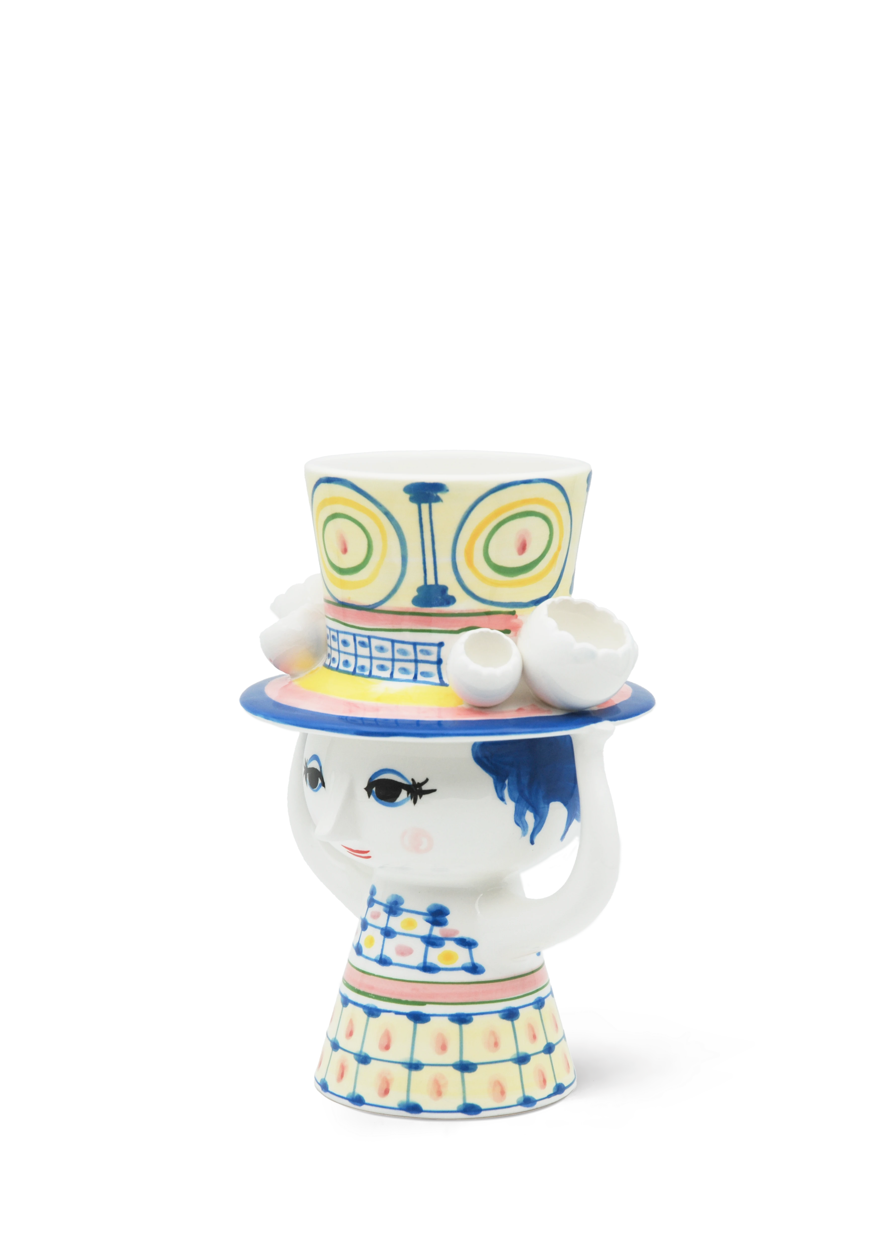 Vase H20.5 cm from Bjørn Wiinblad in Blue color, made of Ceramics