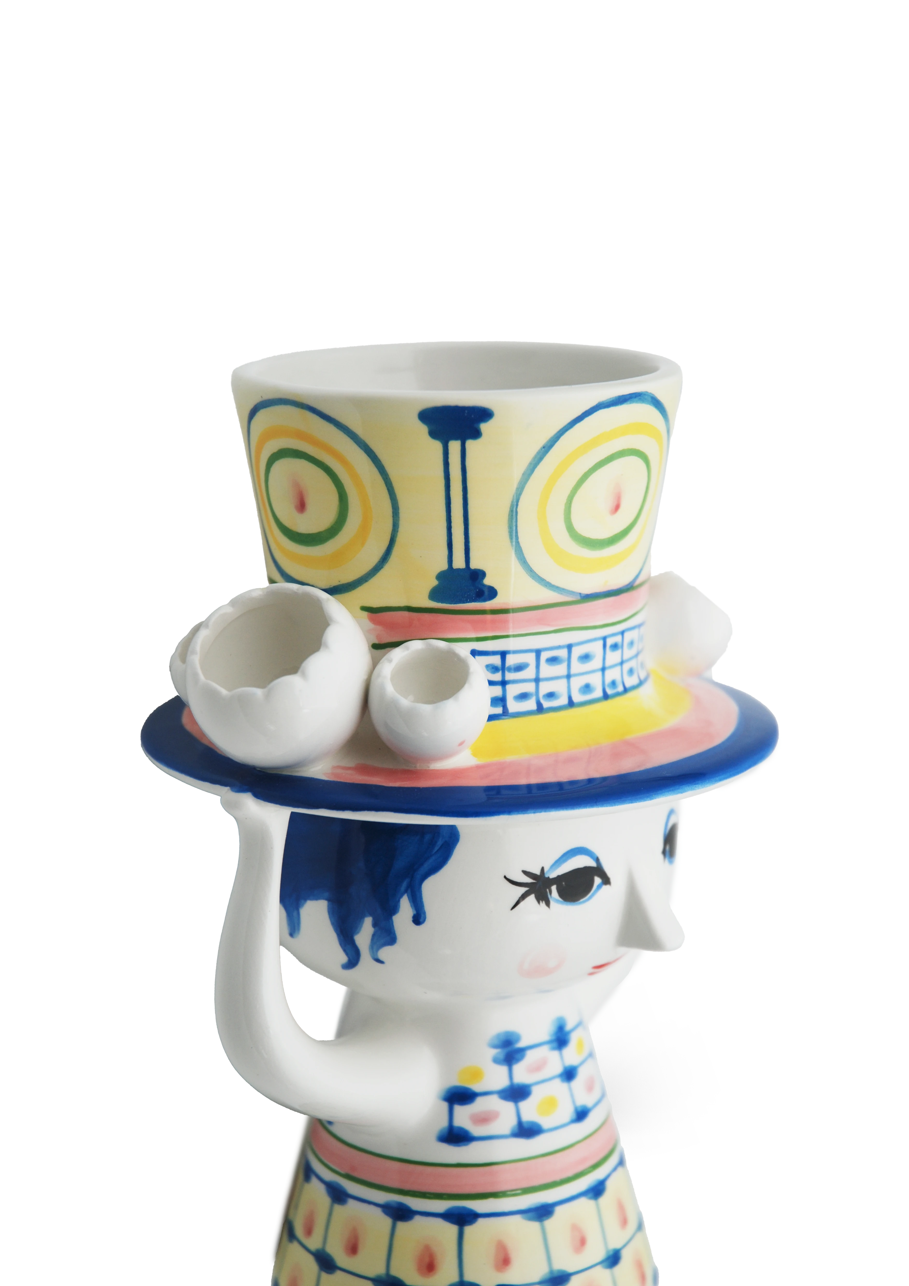 Vase H20.5 cm from Bjørn Wiinblad in Blue color, made of Ceramics