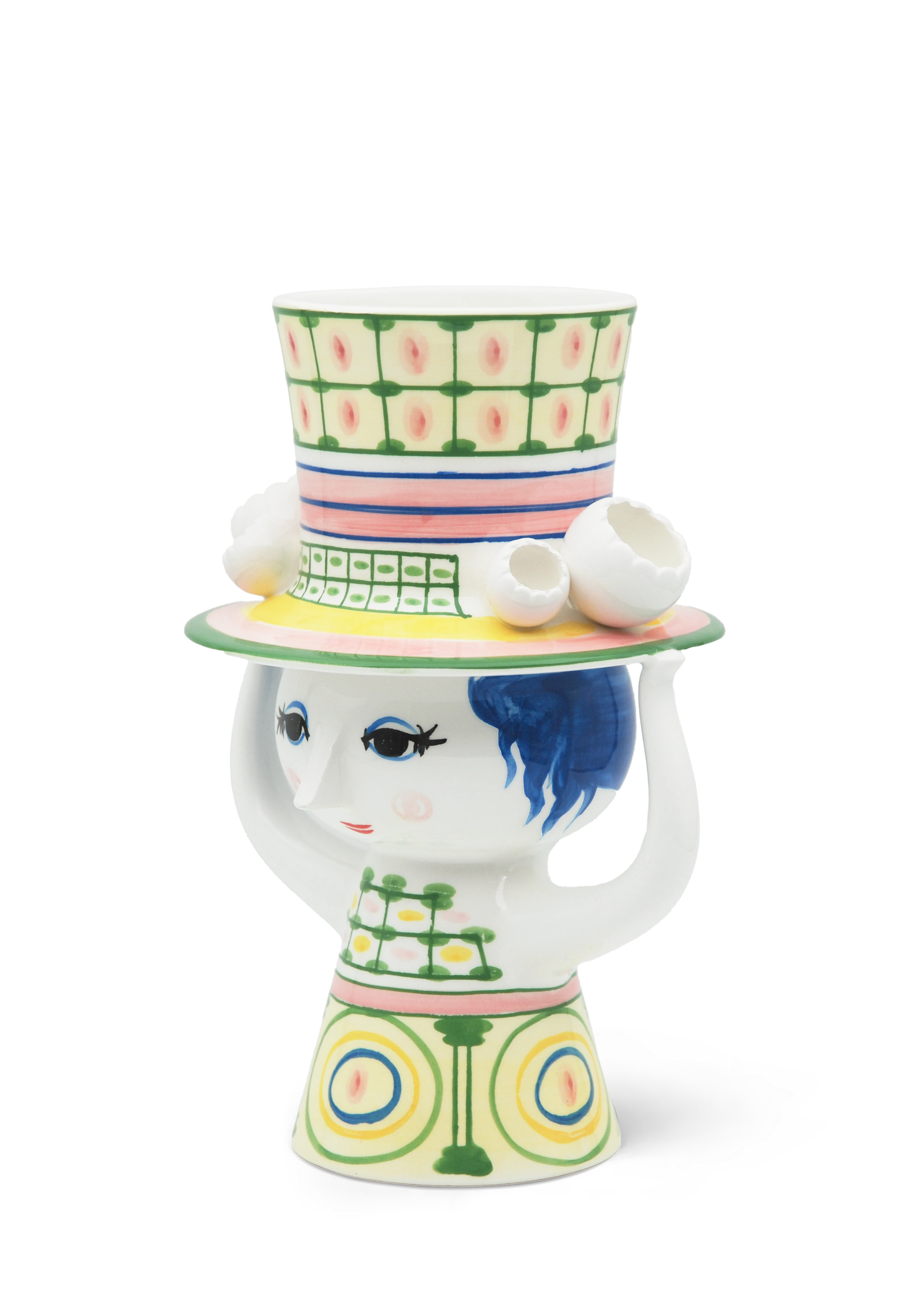 Vase H24.5 cm fra Bjørn Wiinblad i fargen Grønn, laget av Keramikk